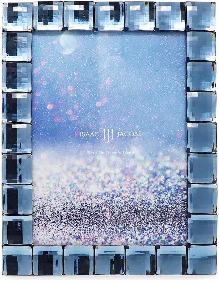 Decorative Sparkling Navy Jewel 5x7 Picture Frame, Photo Display & Home Décor (Navy)