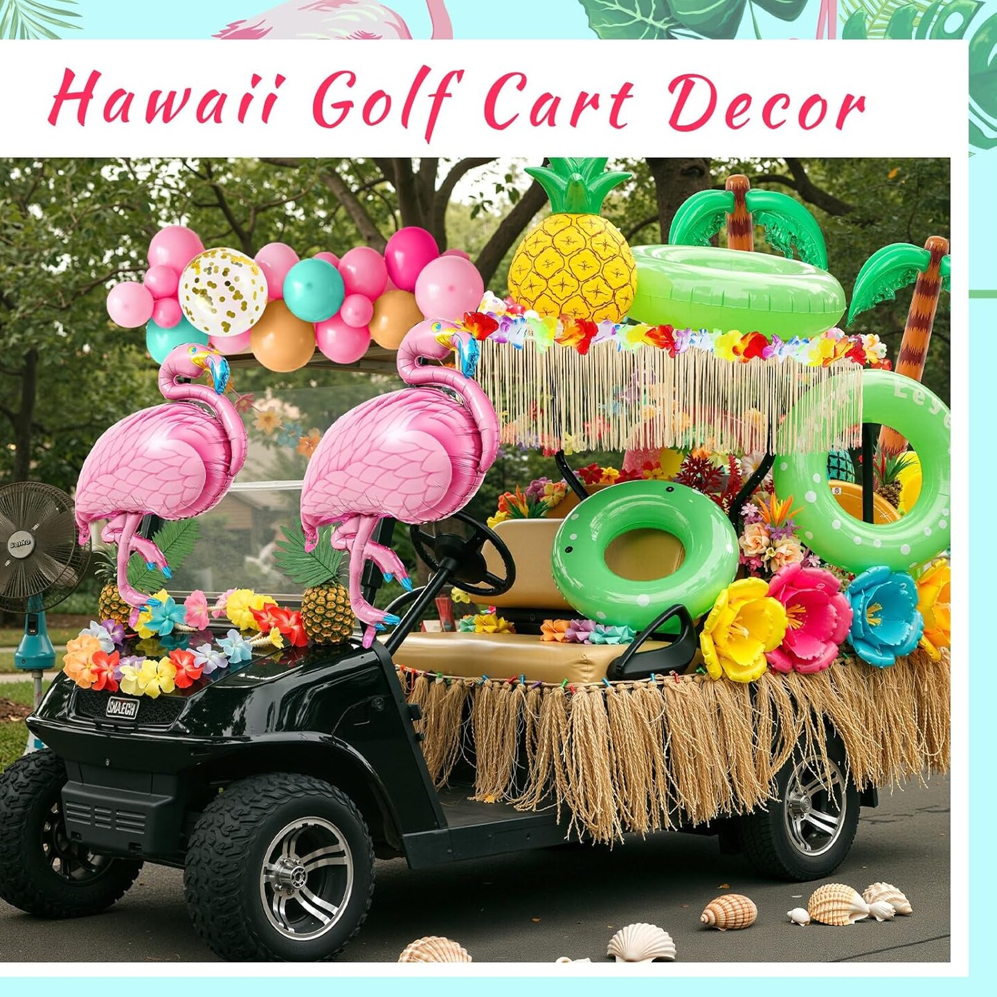 Summer Hawaiian Style Golf Cart Decorations (colorful)
