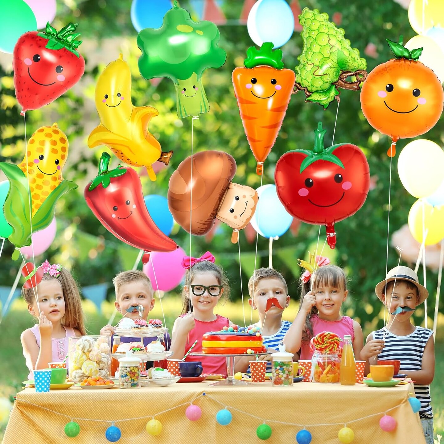 Vegetable Balloons Foil, 10 Styles Fruit and Veggie Balloon