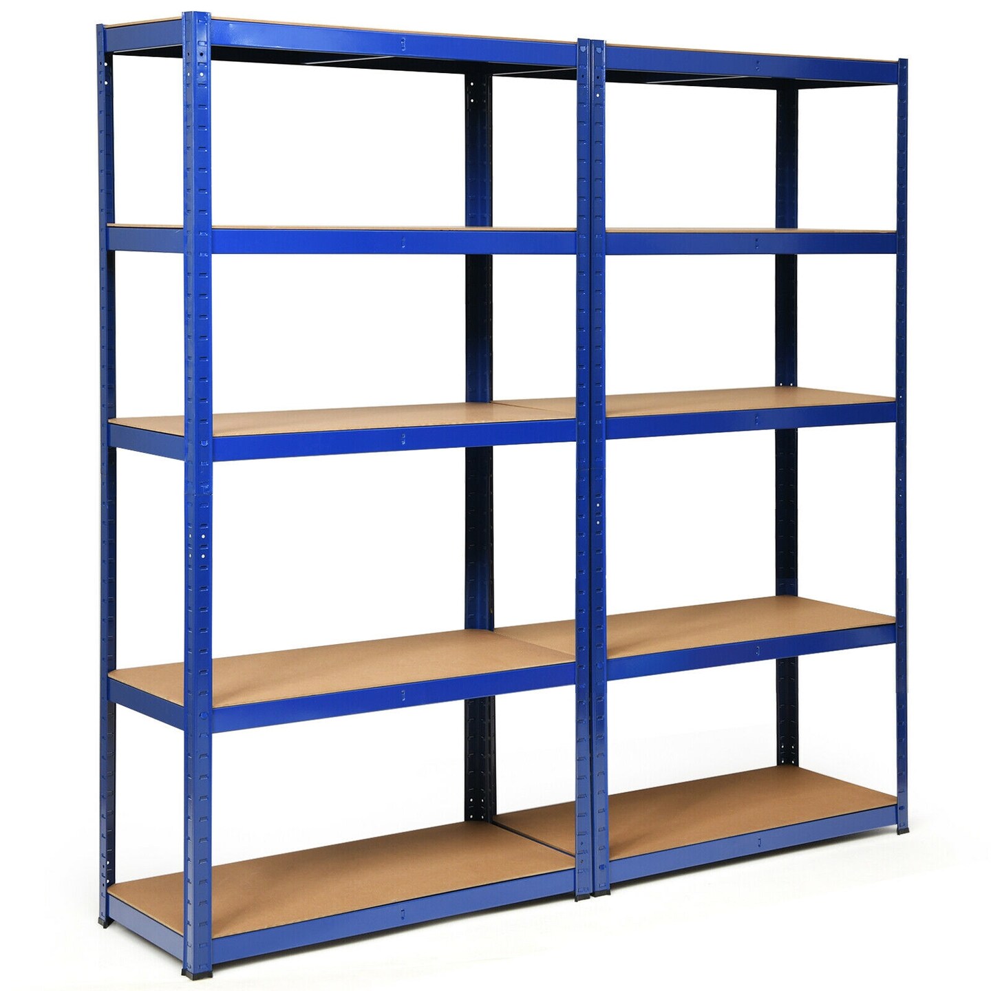 2-Piece Adjustable 5-Tier Shelving Rack for Heavy Duty Storage Needs