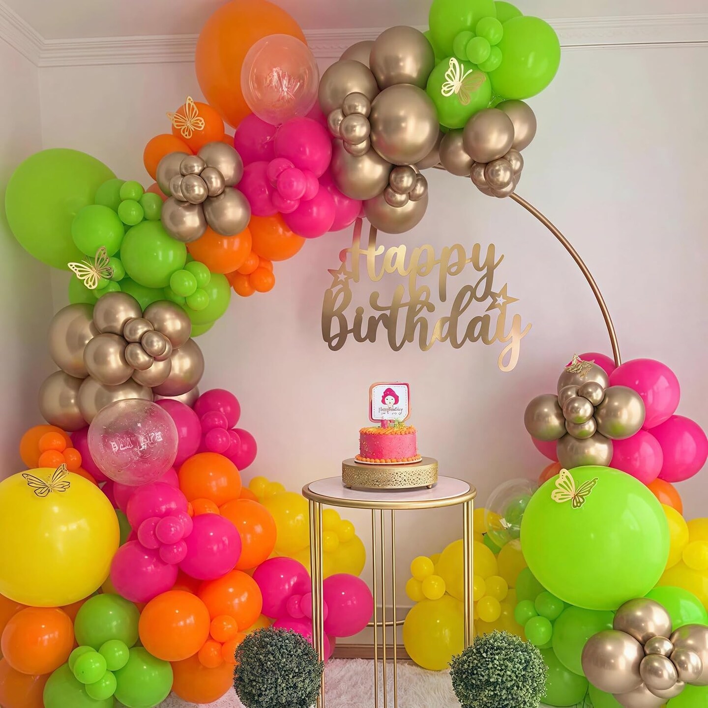 Tropical Hawaiian Balloons Arch Garland Kit, Olive Green and Hot Pink Orange Gold Balloons for Kids Hawaii Summer Beach Luau Aloha Pool Birthday Flamingo Baby Shower Party Decorations Supplies