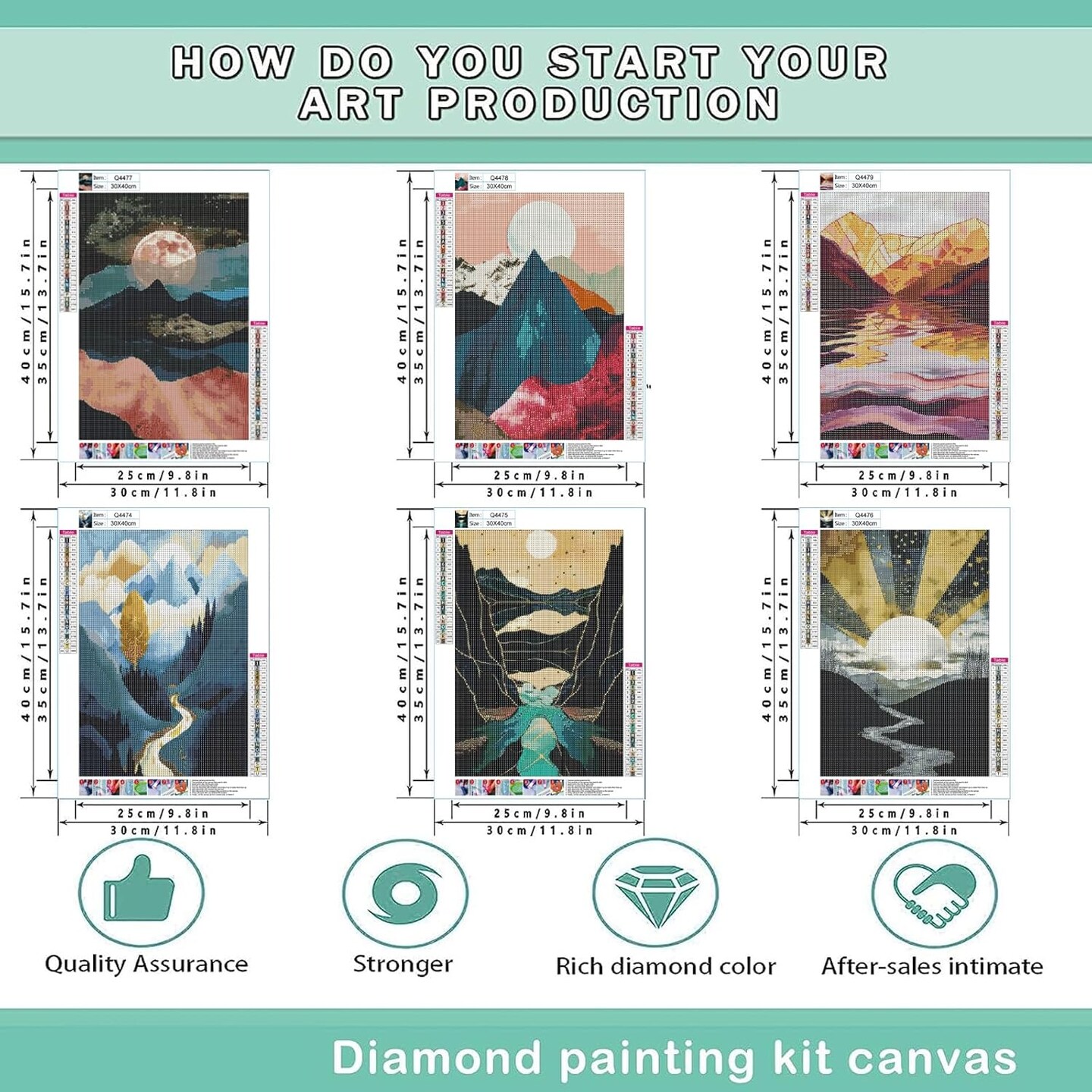 Painting Pack of 6 Adult 5d Diamond Painting Kit, DIY Full Diamond Art kit and Craft for Adult Beginners
