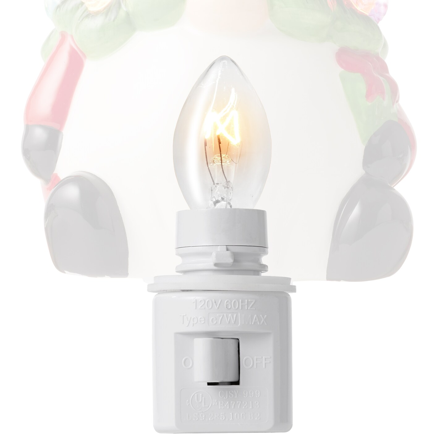 Casafield Ceramic Holiday Night Light - Vintage Decorative Night Light with Bulbs and Star Topper