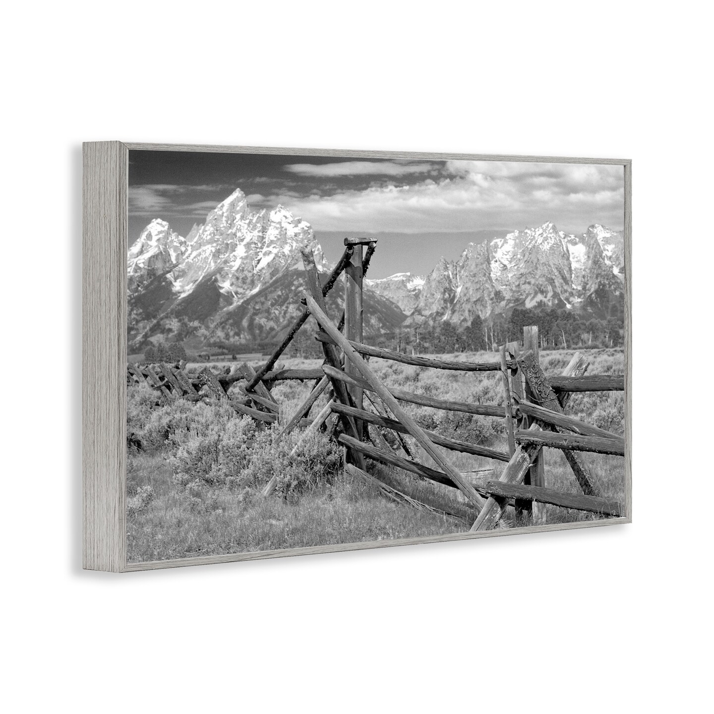 Stupell Industries Grand Tetons Mountains & Fence Framed Giclee, design by MJ Photography