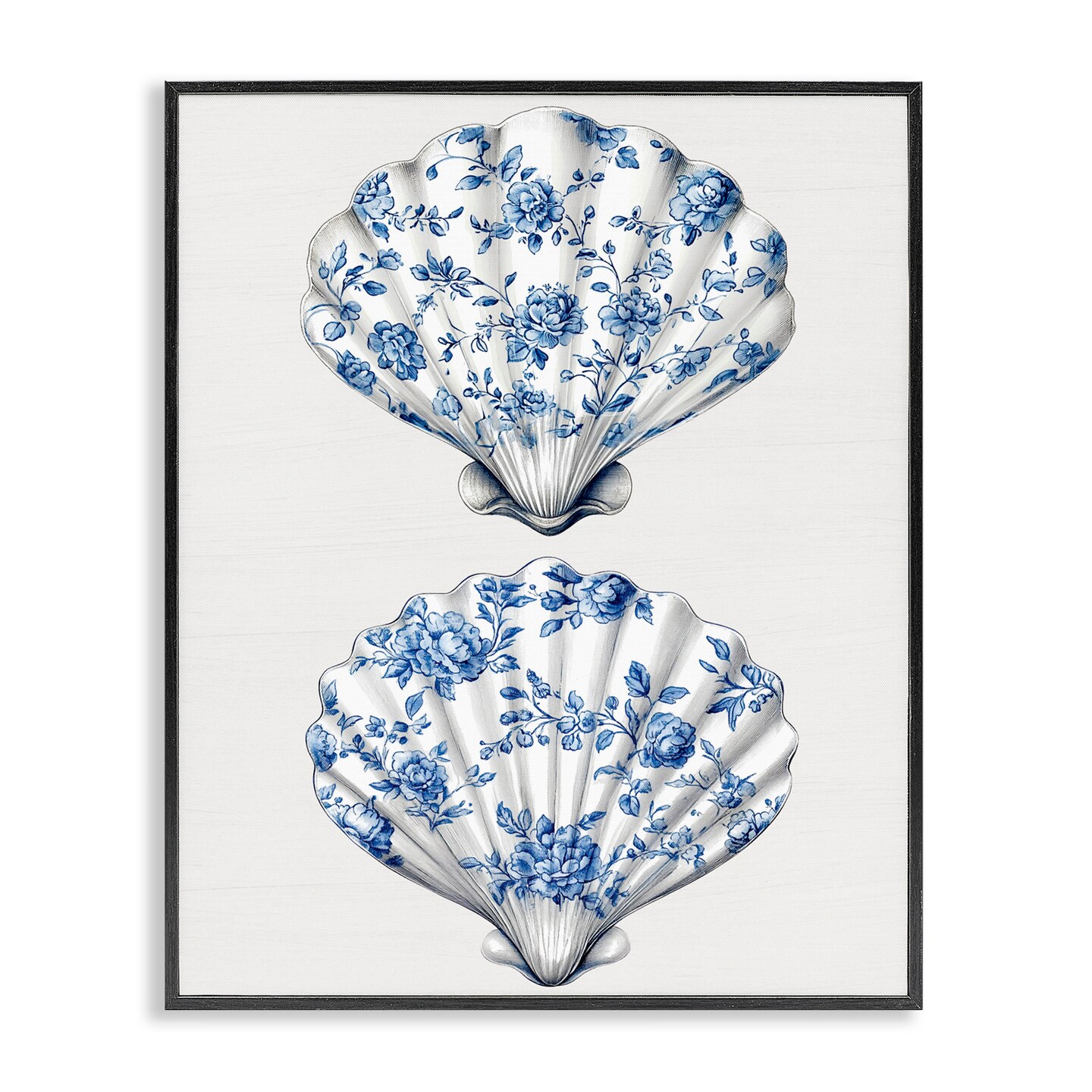 Stupell Industries Delicate Toile Seashells Framed Giclee, design by Lettered and Lined