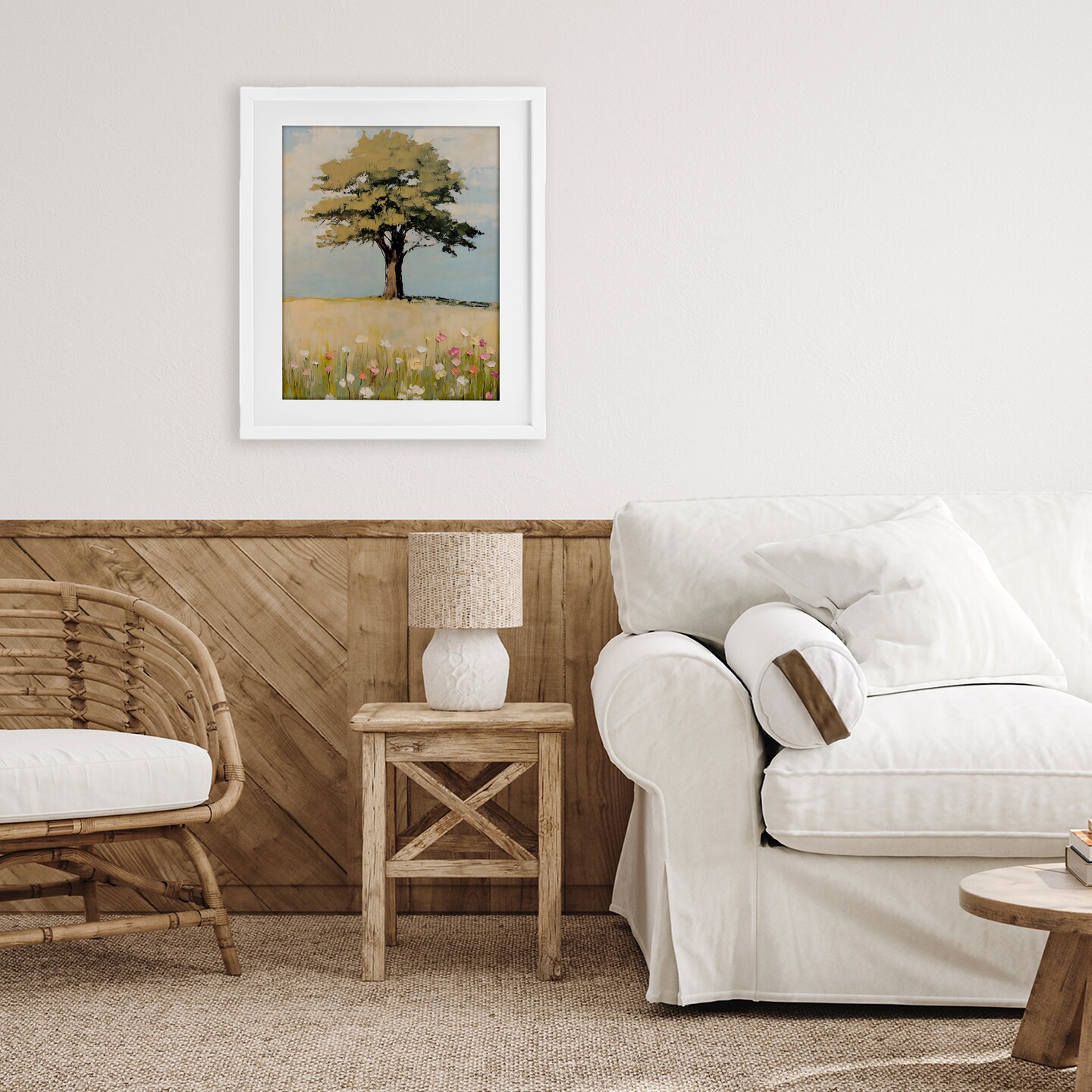 Stupell Industries Grown Oak Tree in Field Framed Print Under Glass, design by Franklyn Gregory