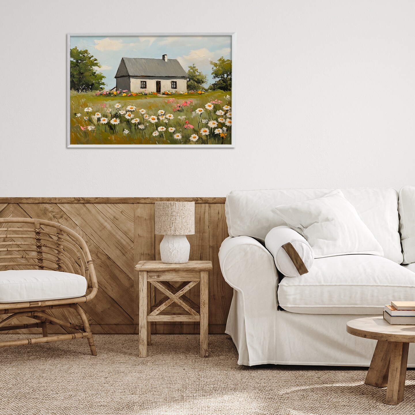 Stupell Industries Cottagecore Daisy Field Framed Giclee, design by Franklyn Gregory