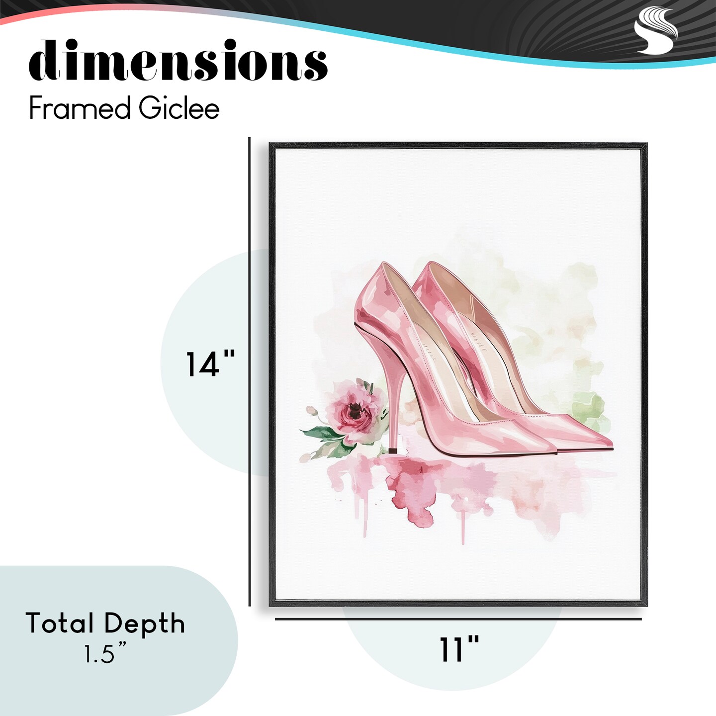 Stupell Industries Rosy Pastel Heels Framed Giclee, design by Christine Simpson Art