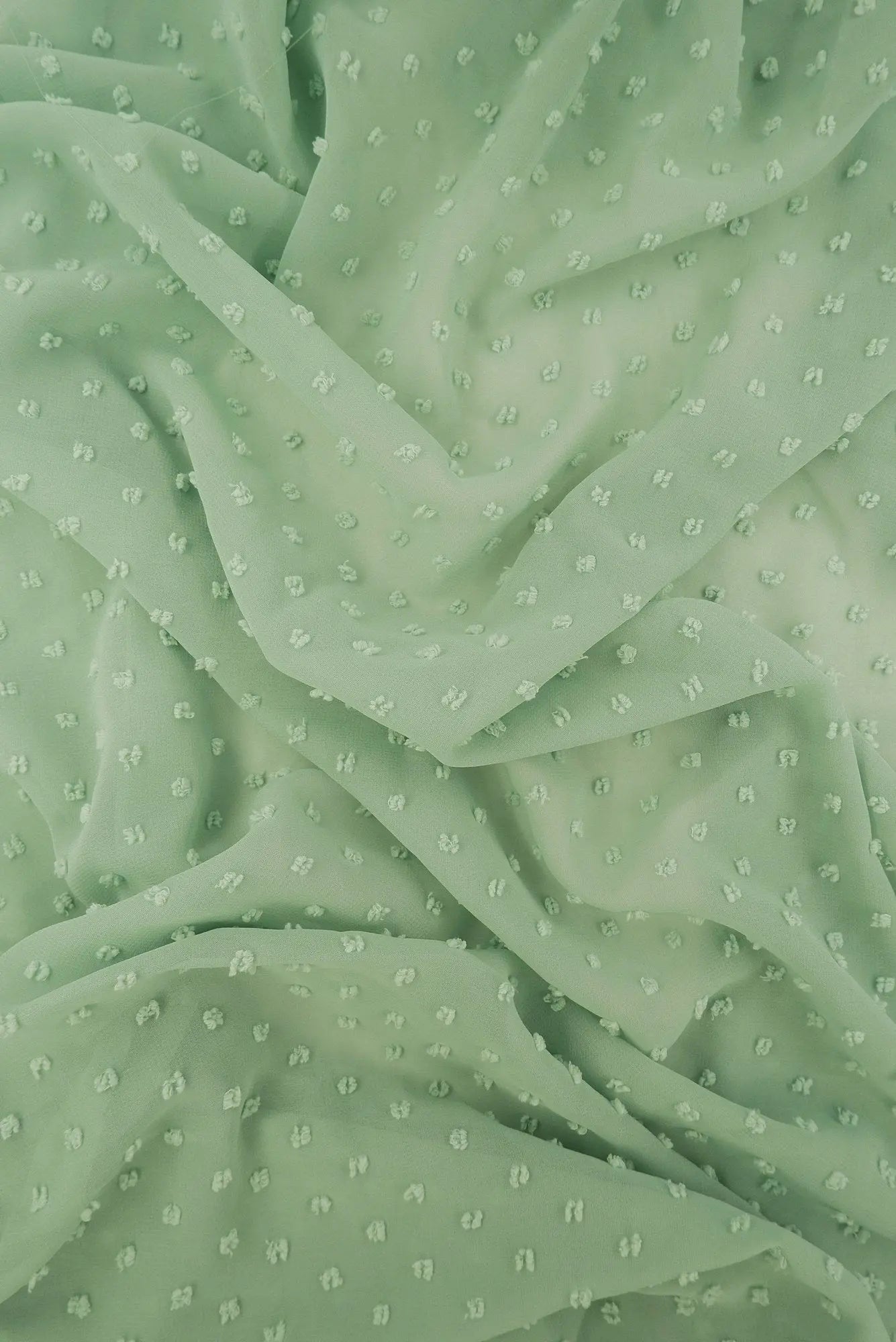 1 Yard Lightweight Swiss Dot Chiffon Fabric Solid Woven Sheer Drapery 57/58" Width