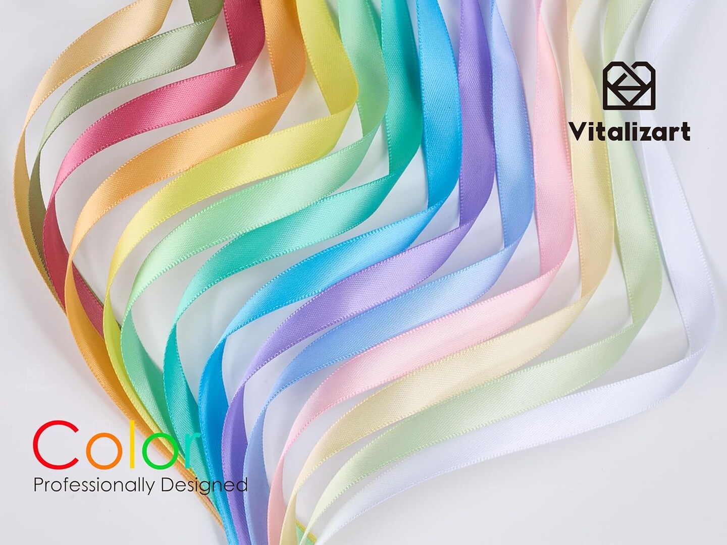 Pastel Satin Ribbon 3/8&#x201D; x 14 Rolls 70 Yards Ribbon