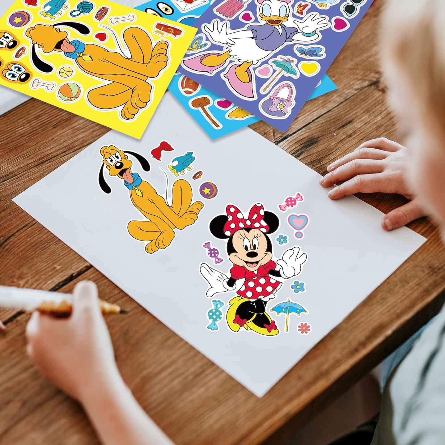 Make-a-Face Sticker Sheets – Create Your Own Stickers with 6 Character Designs (4 Each) for Party Favors, Rewards, Decorations, and Gift Ideas