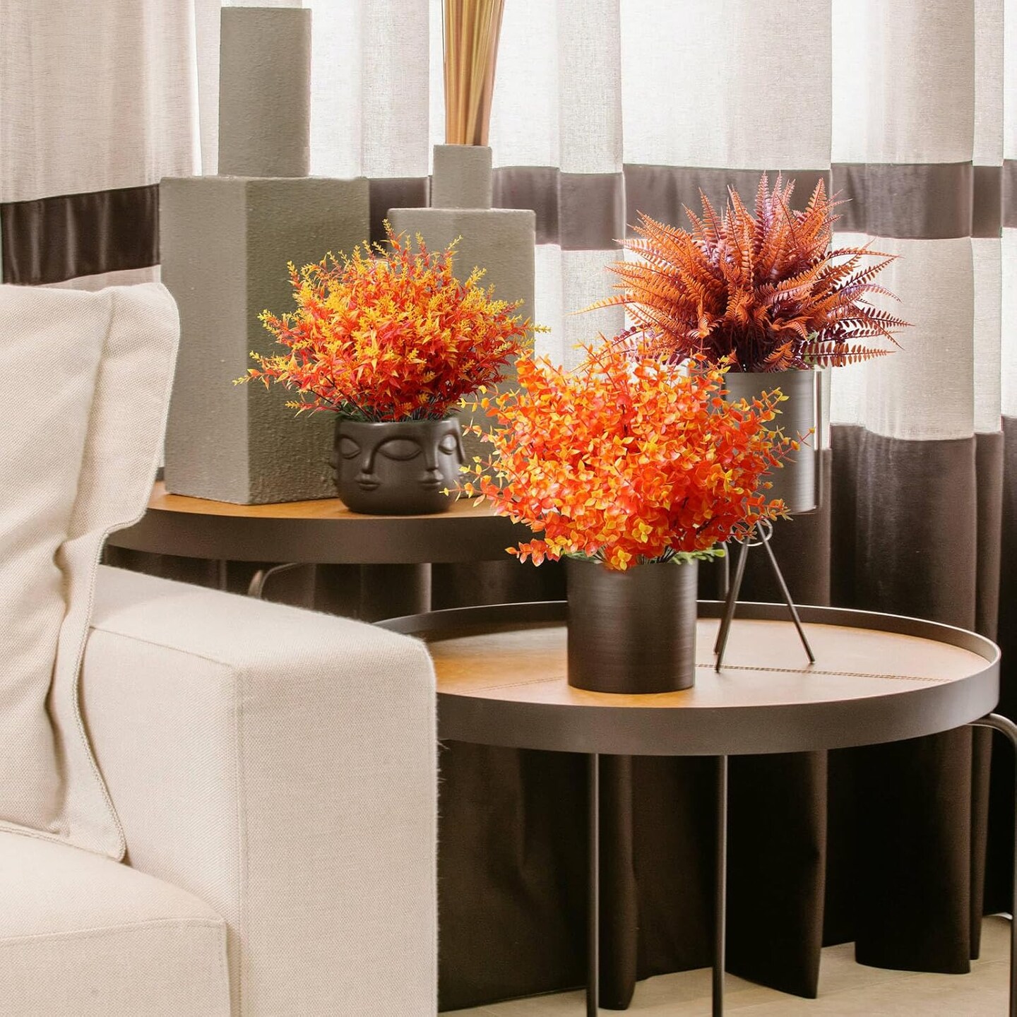 18PCS Artificial Fall Flowers Mums Plants