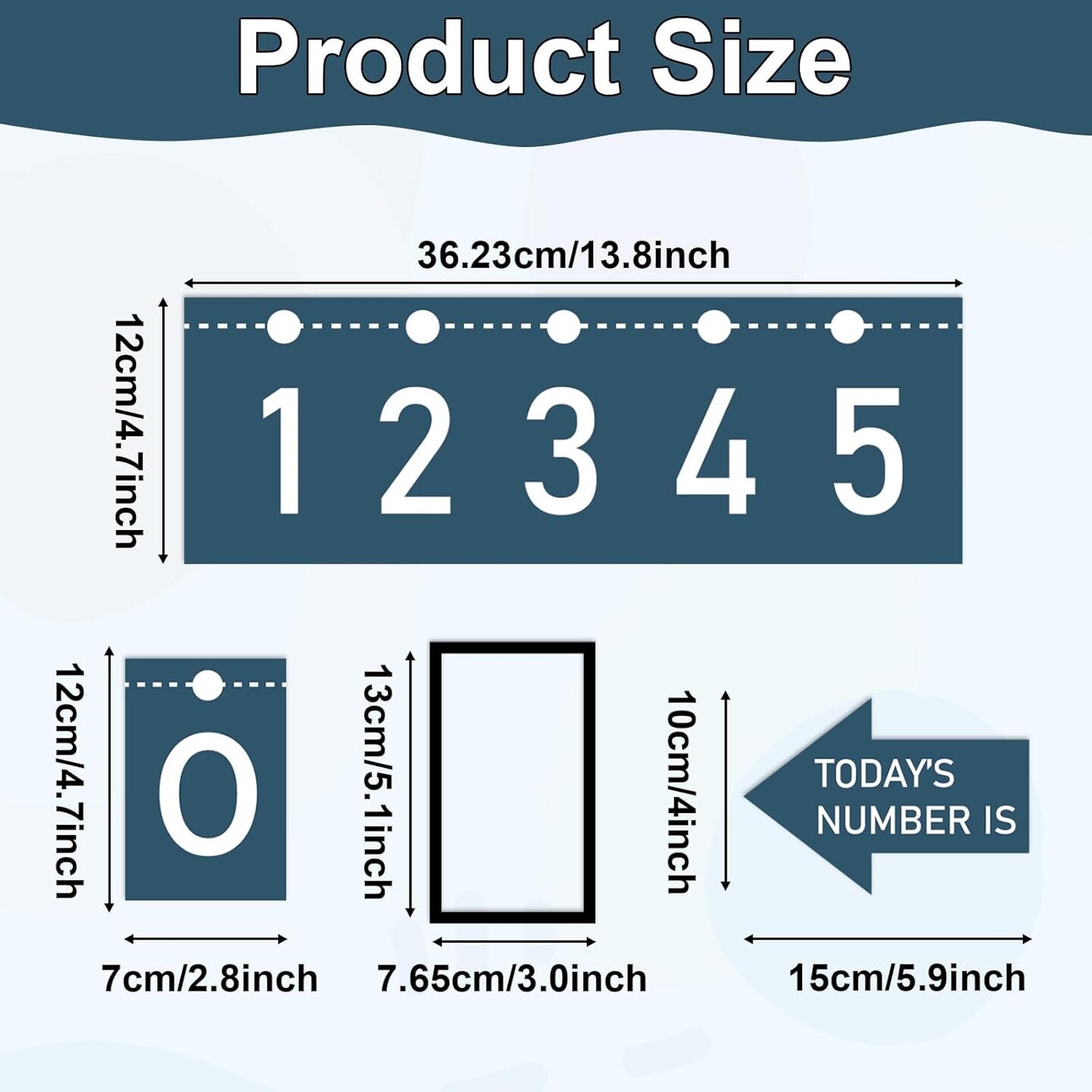 Number Line for Classroom Wall -20 to +120 (Slate Blue, White)