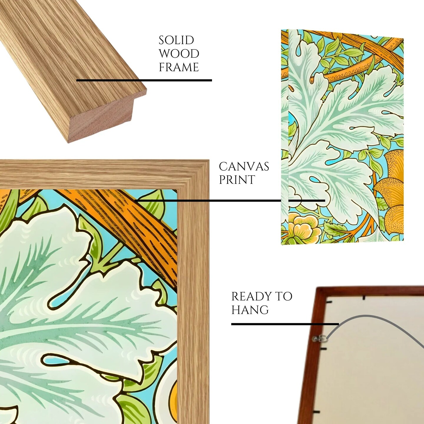 Large Framed Corporate Office Decor Wall Art Canvas 40x60 Inch - William Morris