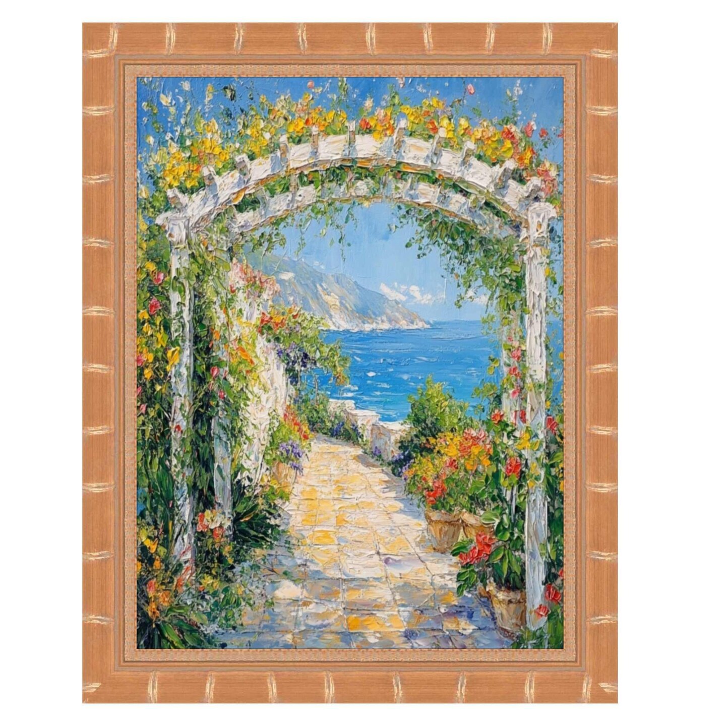 Boho Gold Bamboo Wood Picture Frame 16x24 frame