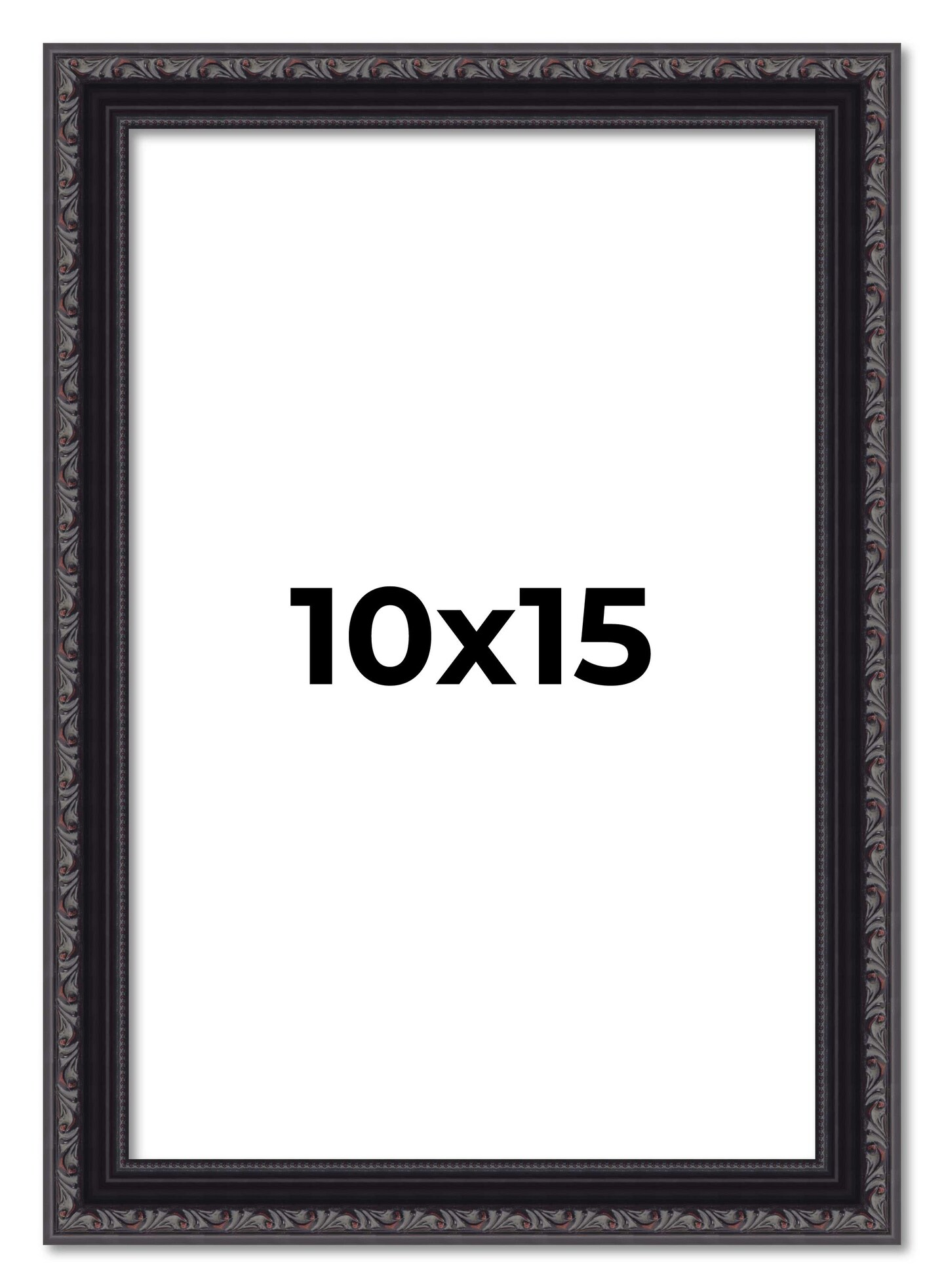 Photo Size Antique Red Picture Frame - UV Acrylic, Foam Board Backing, Hanging Hardware
