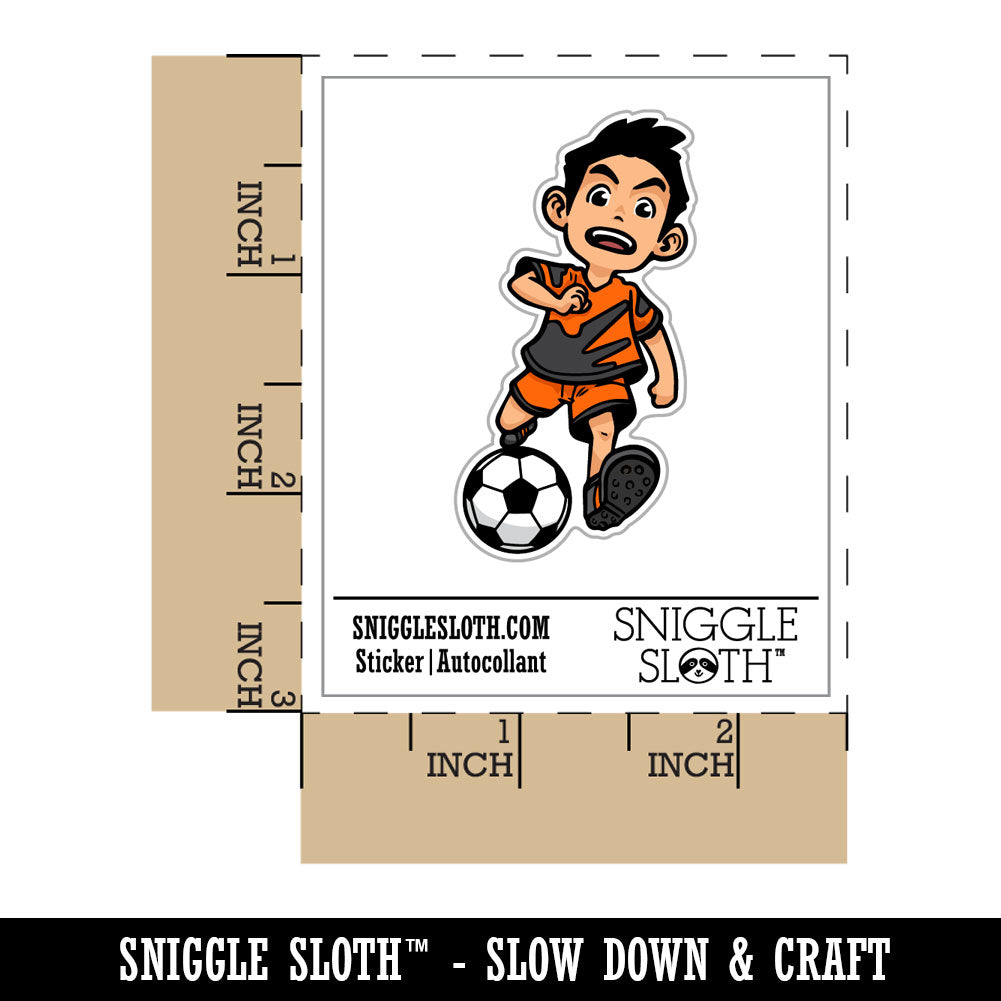 Water Bottle Sticker Set Soccer Boy Ball Sports Kid Cute Waterproof Vinyl Stickers Pack Decal, Skateboard, Laptop, Car, Window, Bumper - 5 Pack