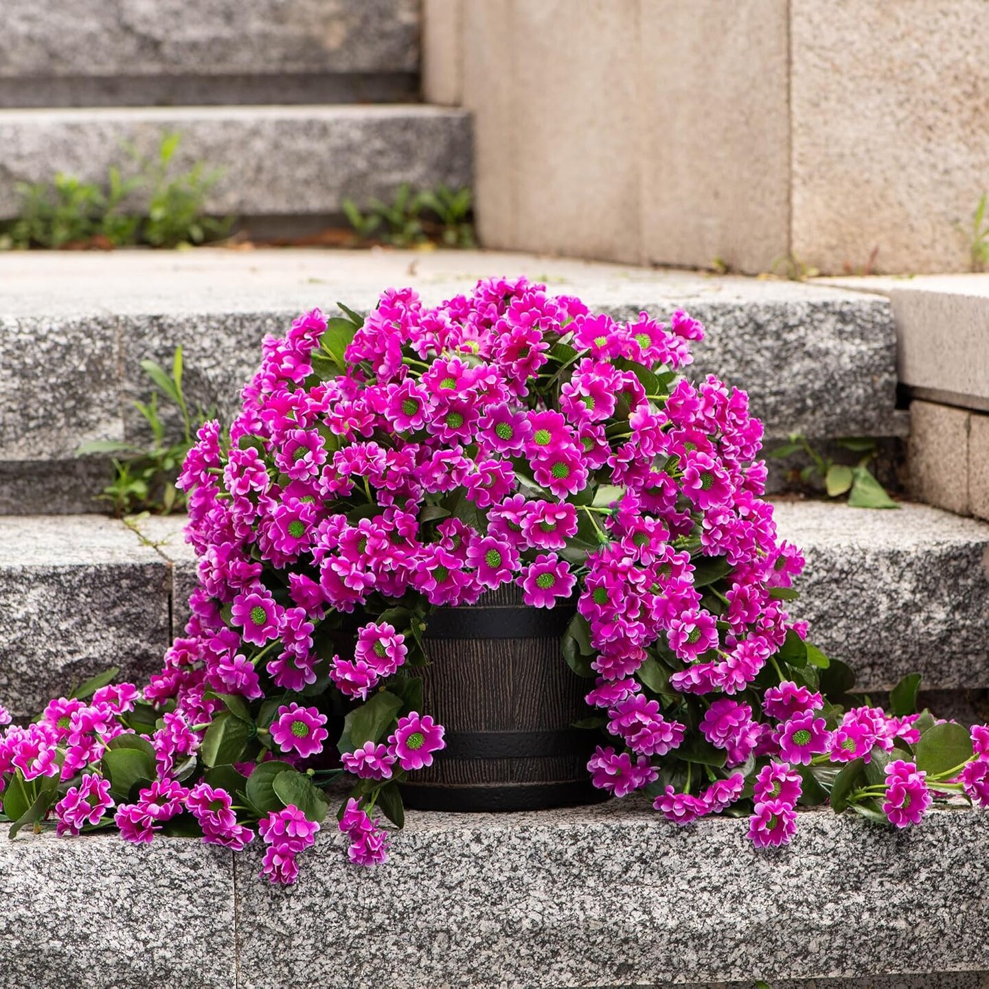 Artificial Summer Bushes Fake Hanging Flowers Plants for Outdoor Summer Decoration