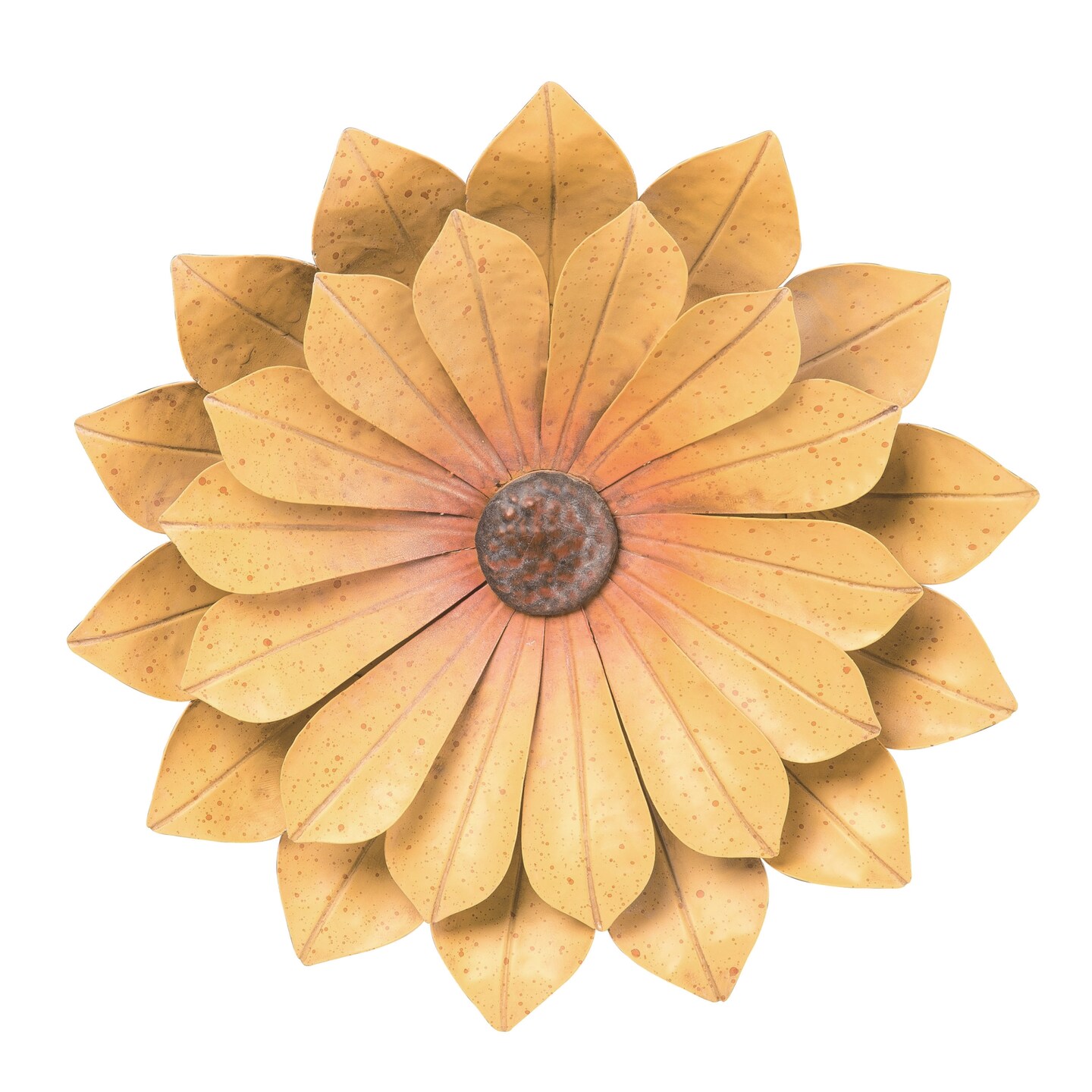 Transpac 15" Yellow Spring Sunflower Metal Wall Decor, Decorative Wall Sculpture, Indoor Wall Art, 15in x 15in, Metal, Spring, Yellow