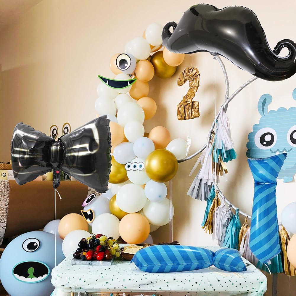 Big Black Bow Tie Balloon Bowtie Balloon , 6 Pack Bow Balloon Bowknot Foil Balloons Mouse Party Decoration