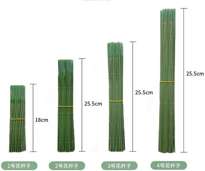 100 pcs Floral Stem Wire - Plastic Artificial Flower Green Stem Rod - Plant Stub Wire Green Florist Wires (10 inch / 25cm)