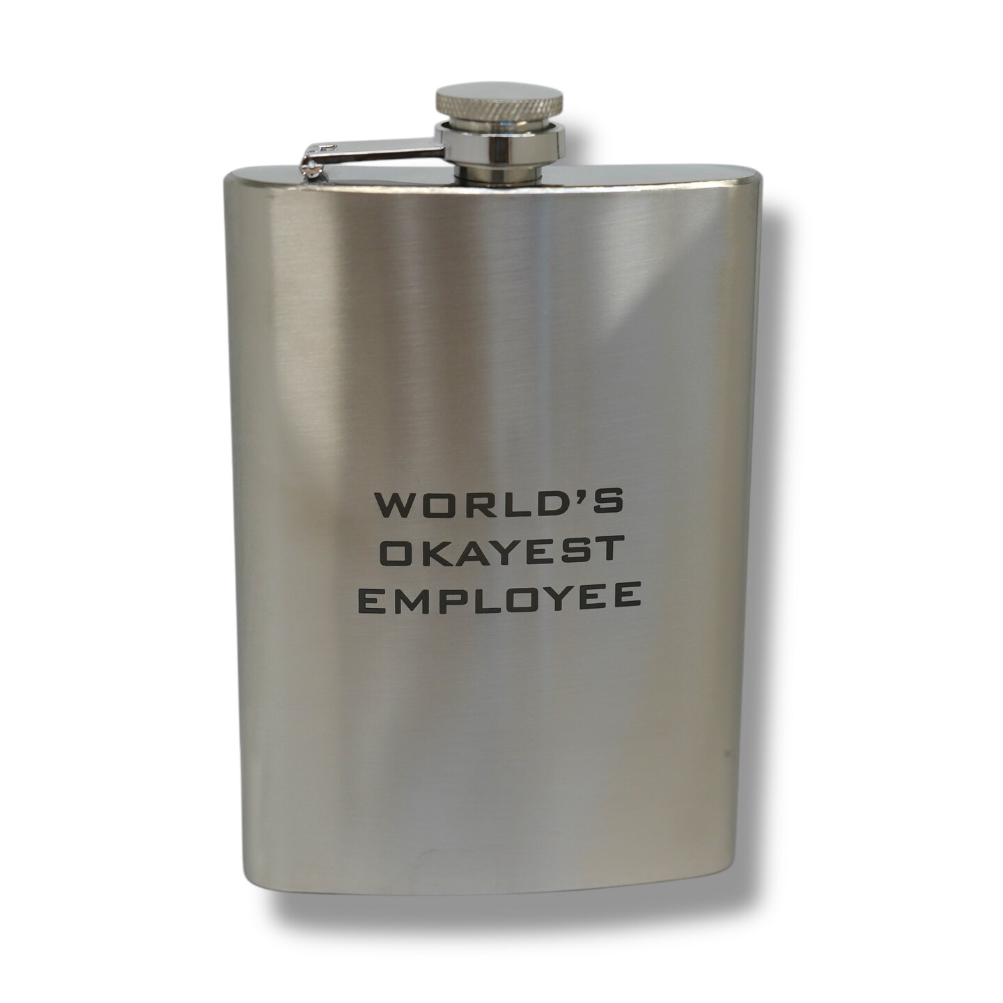 8oz World&#x27;s Okayest Employee Stainless Steel Flask