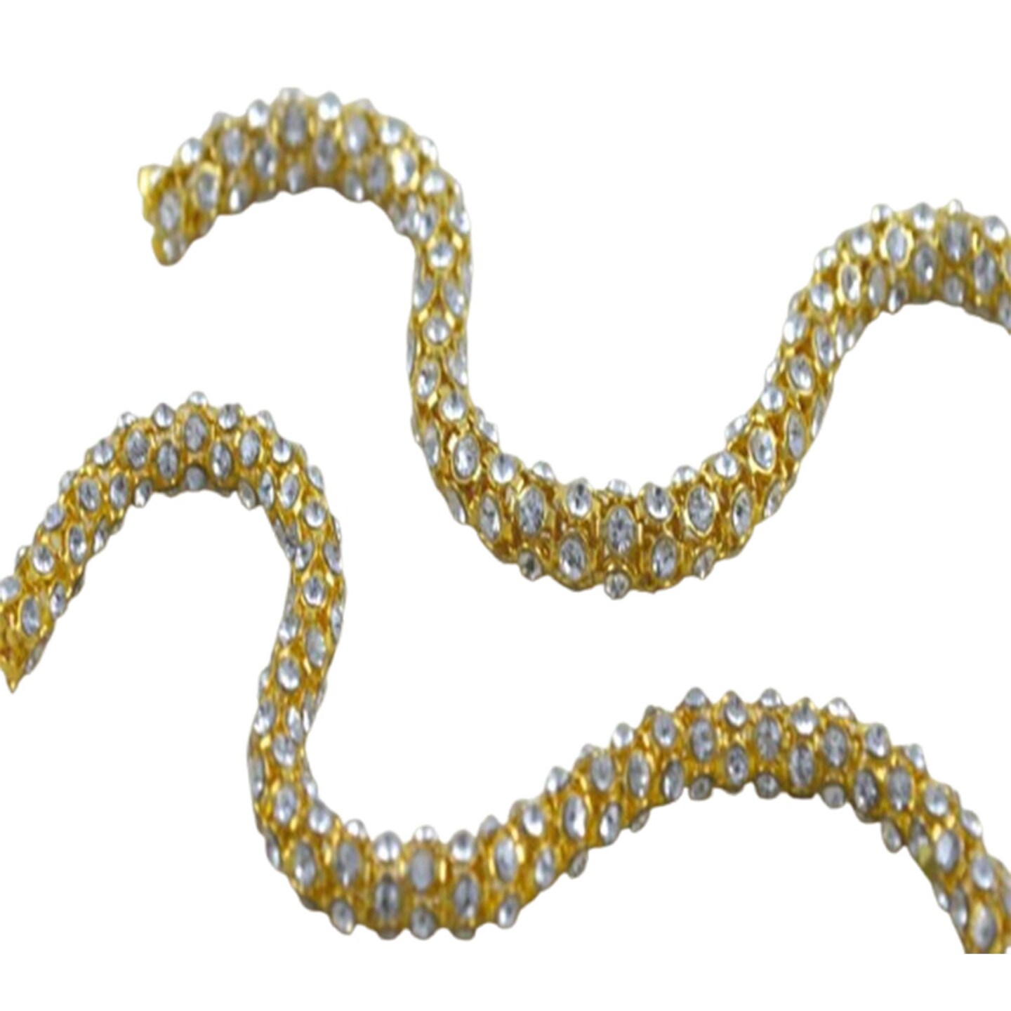 1 Yard 3/8" 0.95cm Gold Jessamina Rhinestone Cord Trim for Gown Straps & Accessories