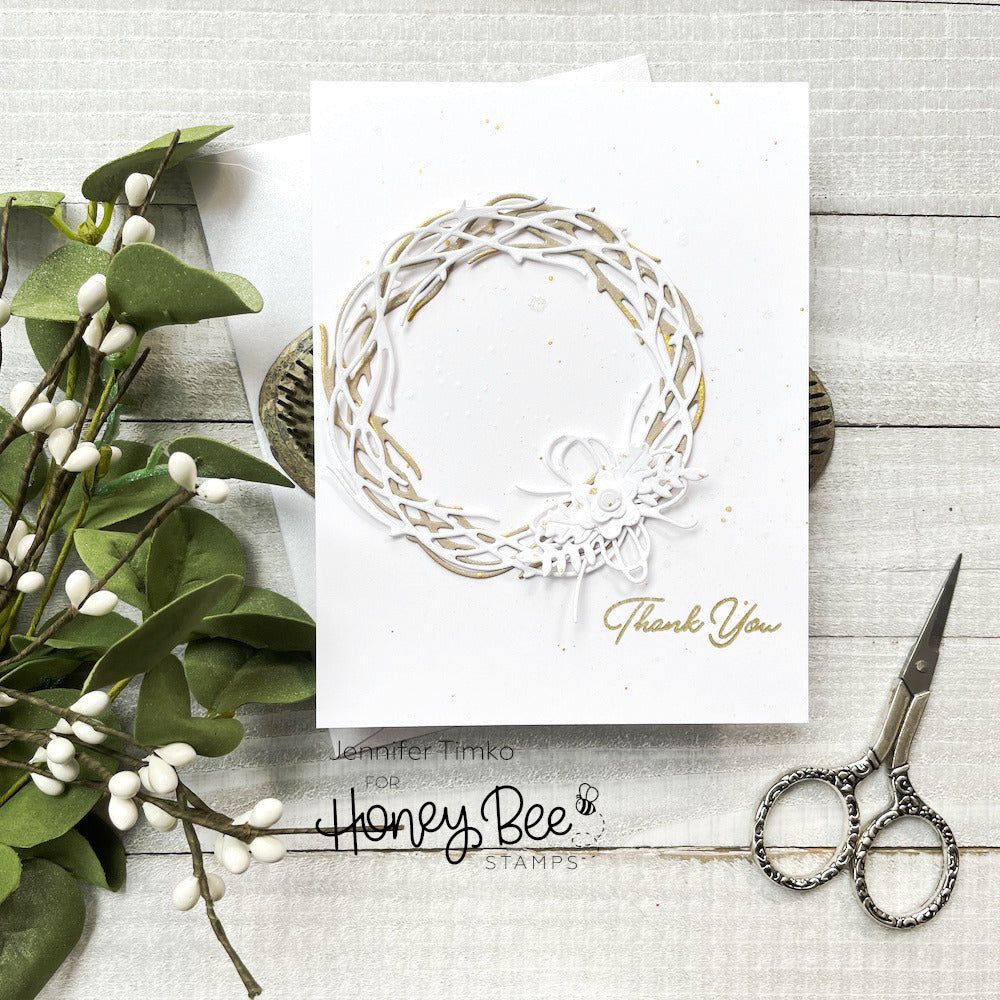 Inside: Thankful Sentiments - Honey Cuts - Coordinating Dies