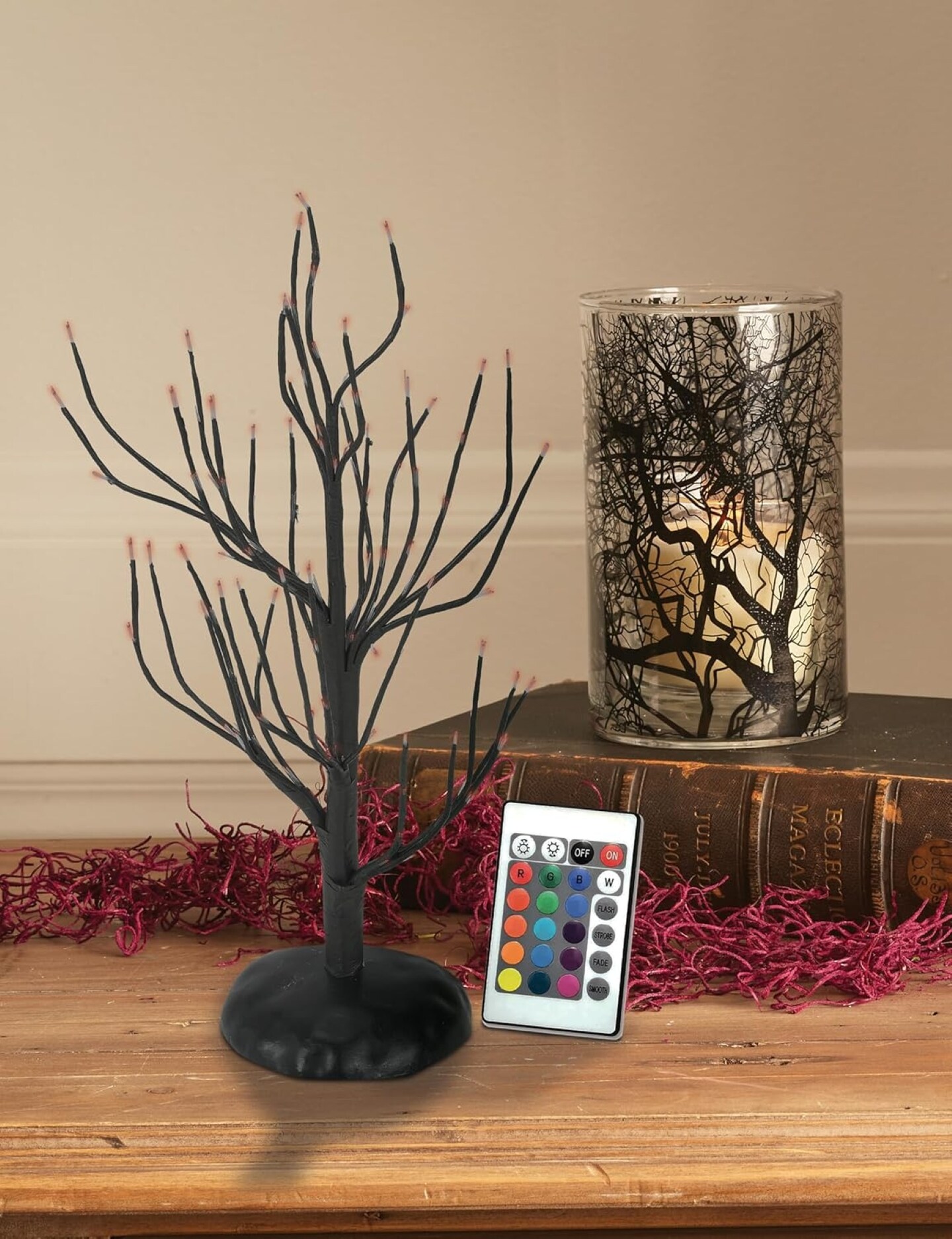 Village Halloween LED Fiber Optic Twinkle Branch Tree - Black - 6014718
