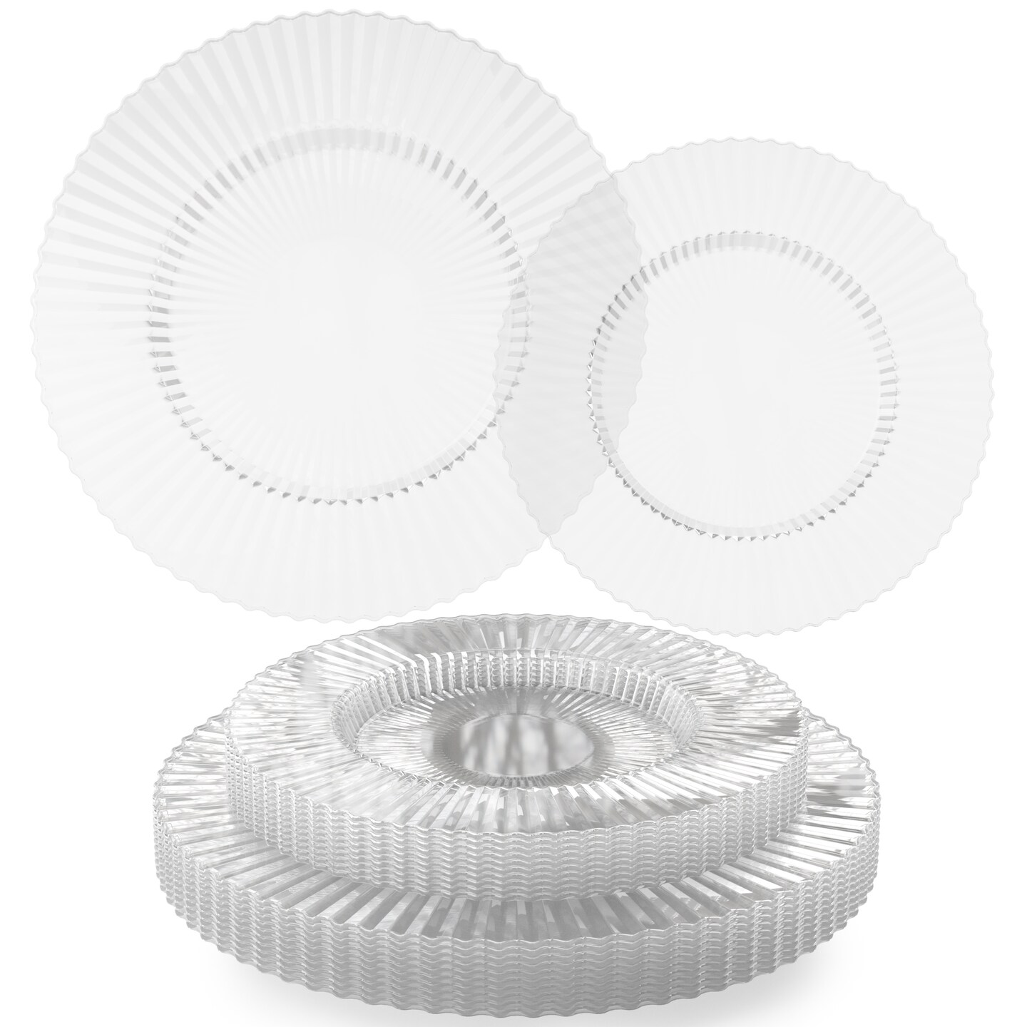 Exquisite Elegant Plastic Disposable Plates Set I 9 Inch & 11 Inch Disposable Plastic Plates | Great for Weddings Parties And Formal Occasions