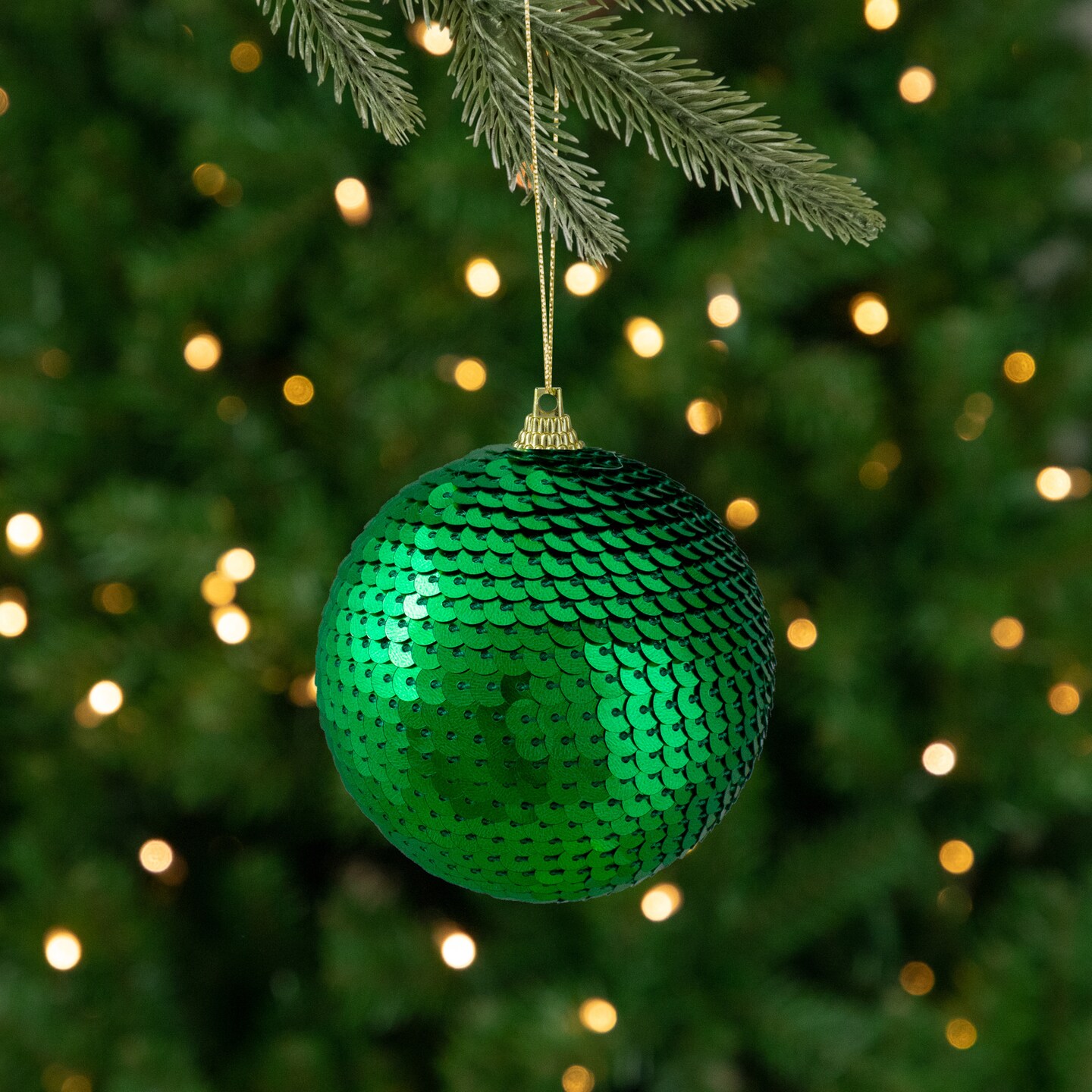 Northlight 3" Green Sequin Shatterproof Ball Christmas Ornament