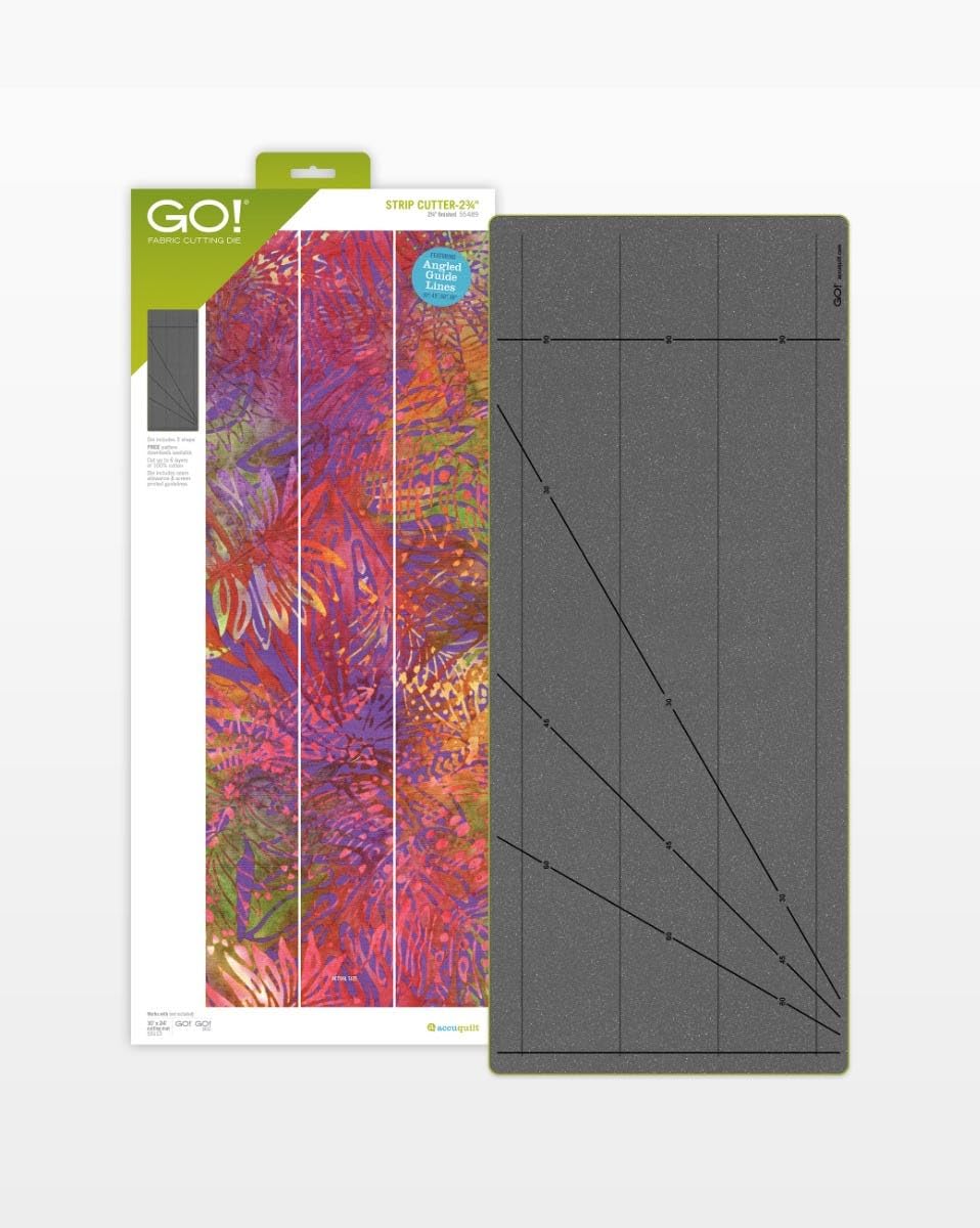 AccuQuilt GO! Strip Cutter Die 2 3/4" (2 1/4" Finished) – Fabric Cutting Die for Strips, Squares & Diamonds, 3 Strip Die, 10" x 24"