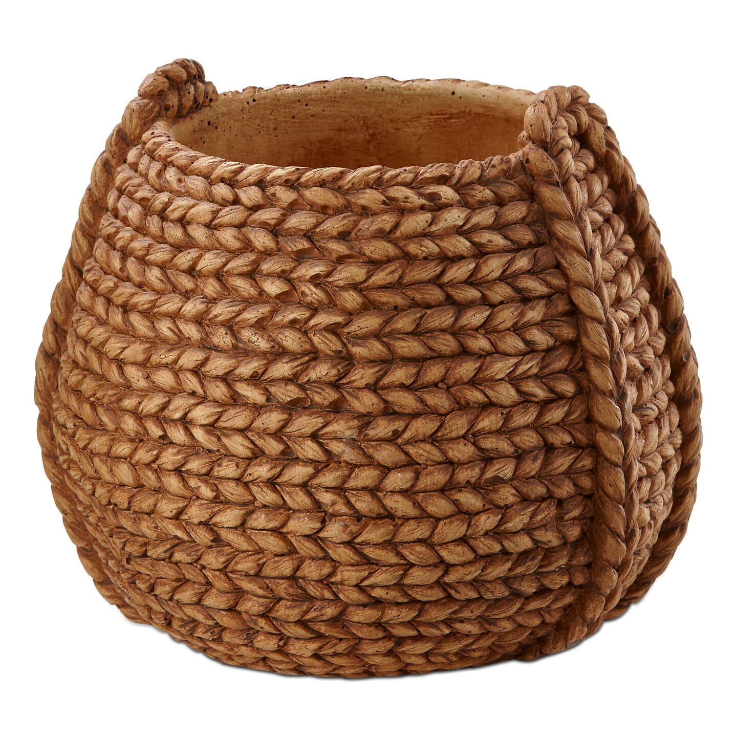 Catania Cement Basket Planter, 9.1L x 8.9W x 7.9H inches, holds up to an 5&#x22; drop in plant.