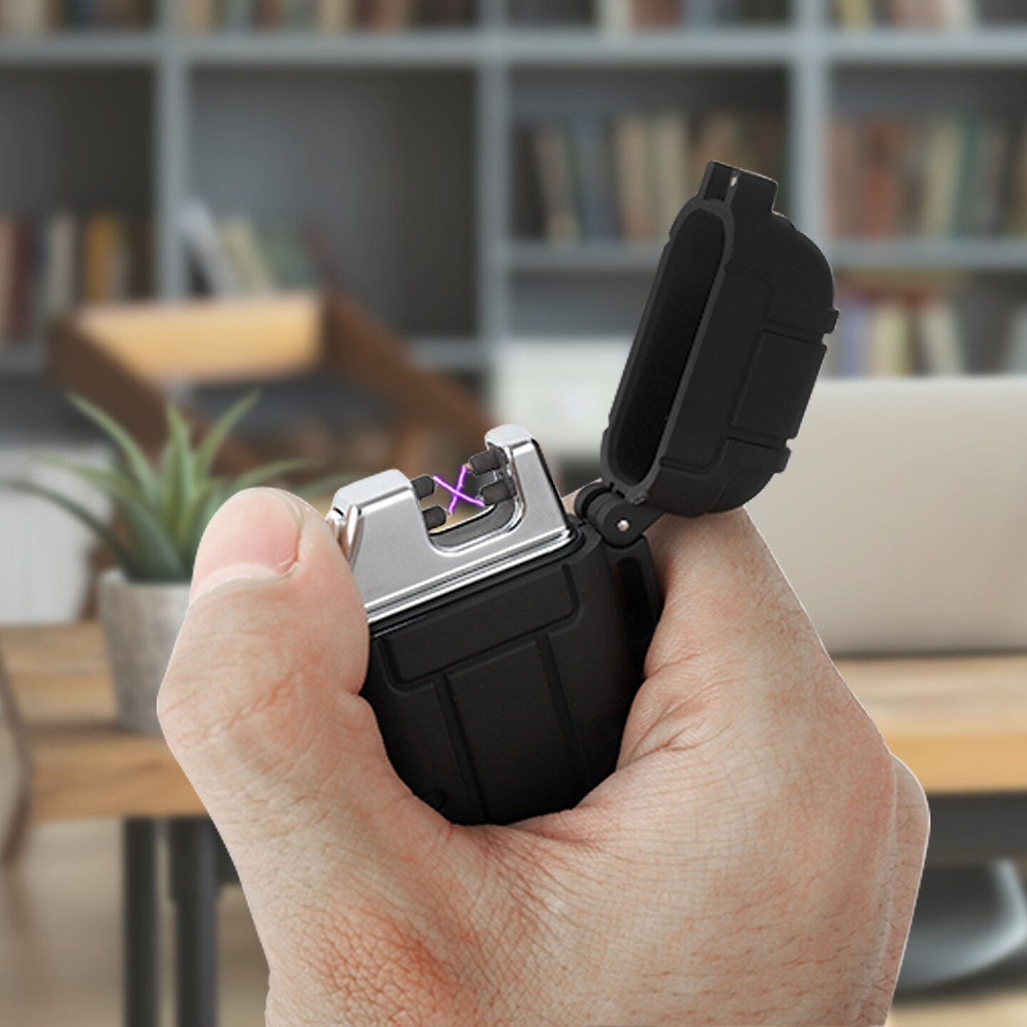 Windproof USB Rechargeable Flameless Dual Arc Plasma Lighter - Camping, Hiking, Emergency Fire Starter & Perfect Gift