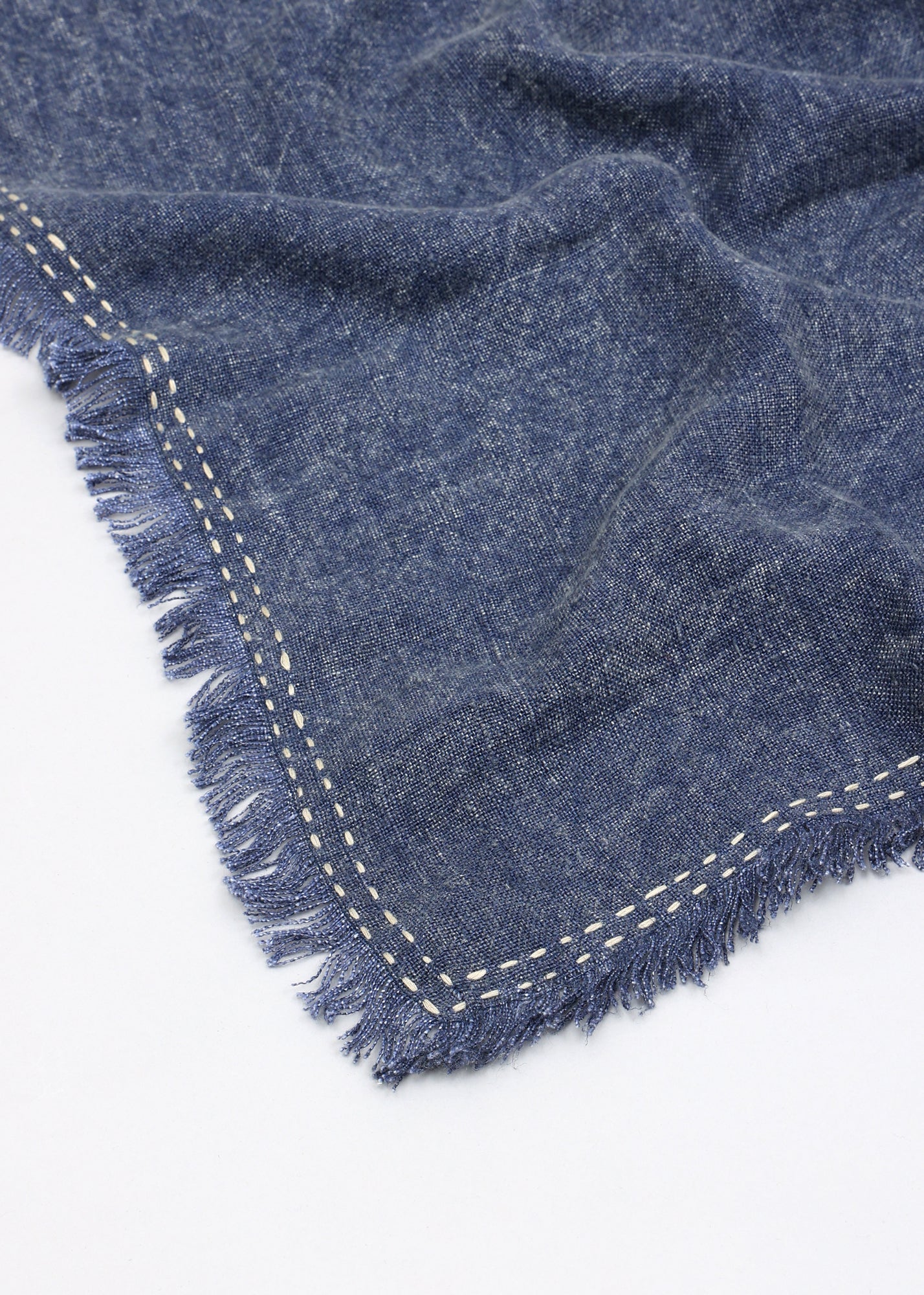 Stonewashed Linen Woven Throw Blanket | Fringe | 52” x 68” | Cozy Decorative Throw