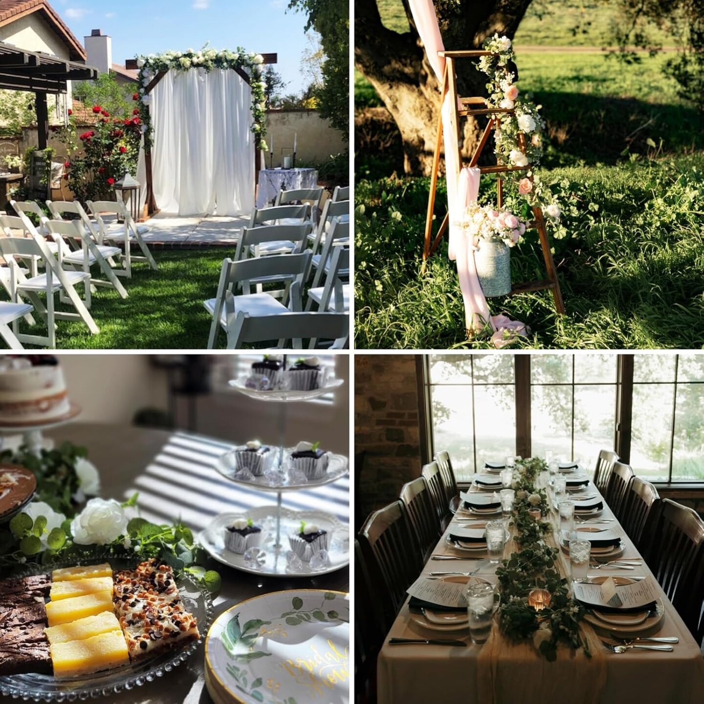 White Flower Garland Artificial Eucalyptus Garland with 14 Rose Flowers, Wedding Arch Flowers Backdrop Faux Plant Fake Rose Vine Party Table Runner Decor Floral Greenery Garlands