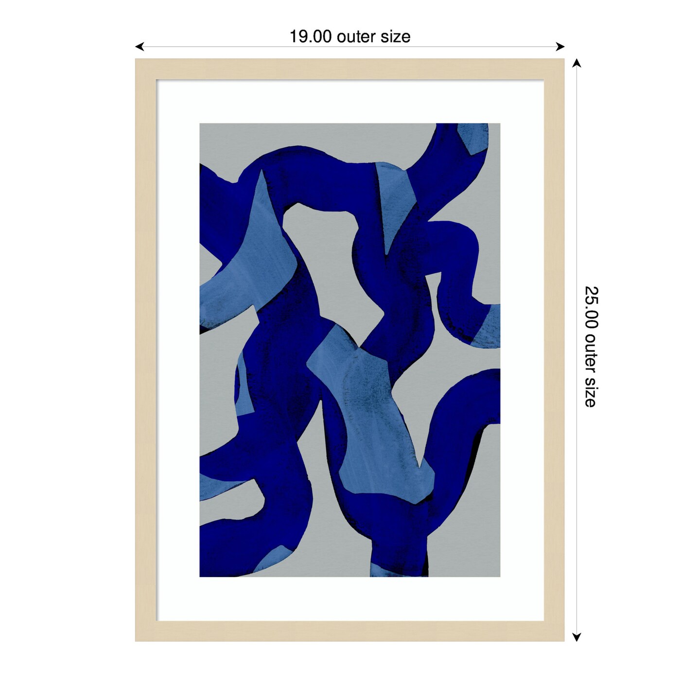 Abstract Brush Strokes by Mareike Bohmer Wood Framed Wall Art Print