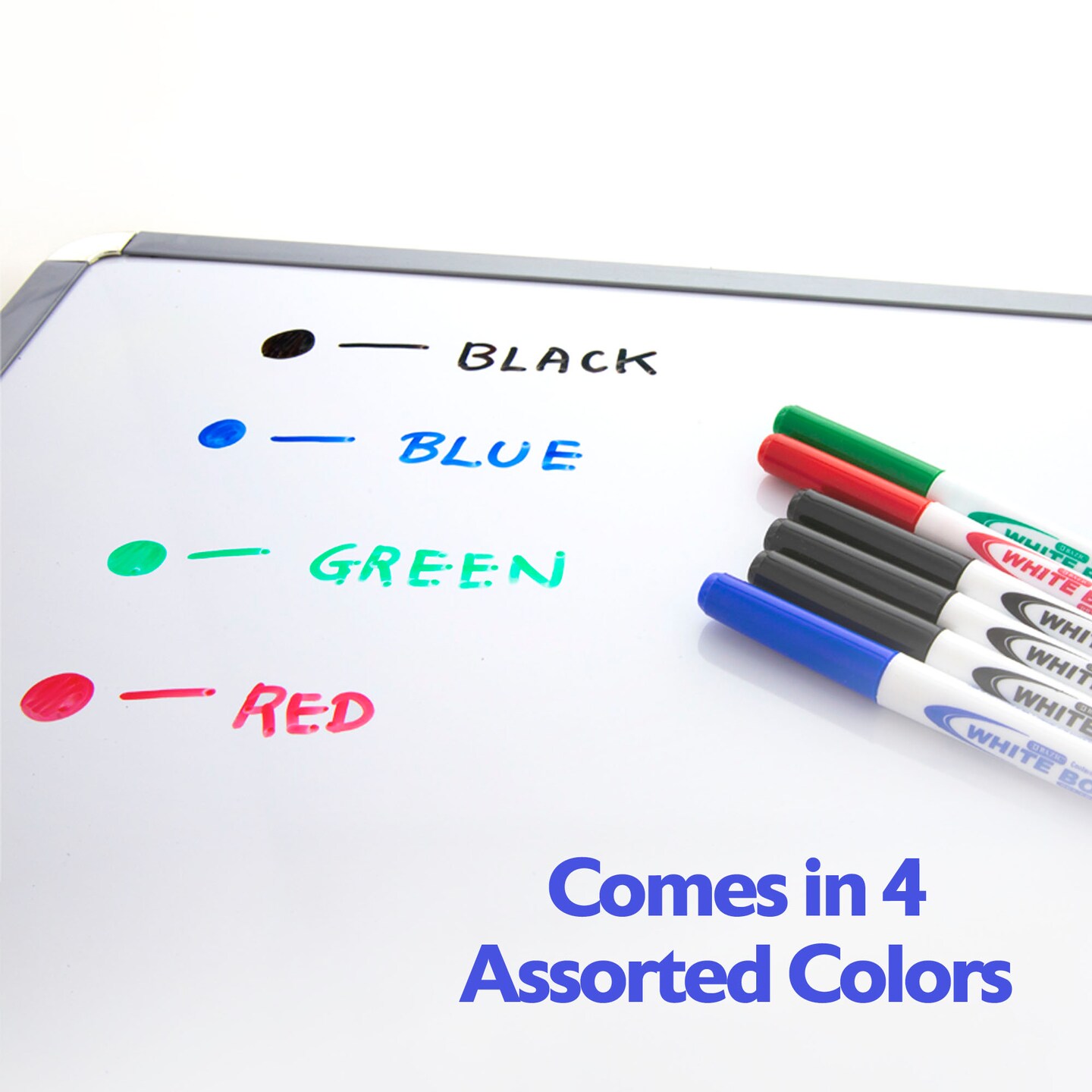 BAZIC Assorted Colors Fine Tip Dry-Erase Markers (12/Box)