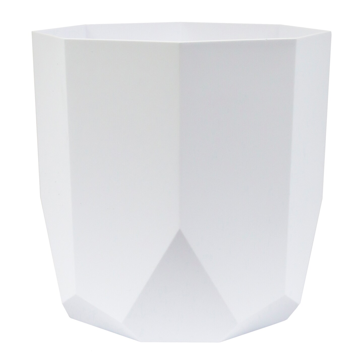 Bloem Tuxton Modern Hexagon Small Planter: 10" - Casper White - Matte Finish, Durable Resin, Modern Design, Optional Drainage Holes, For Indoor and Outdoor Use, Gardening, 2.7 gallon capacity