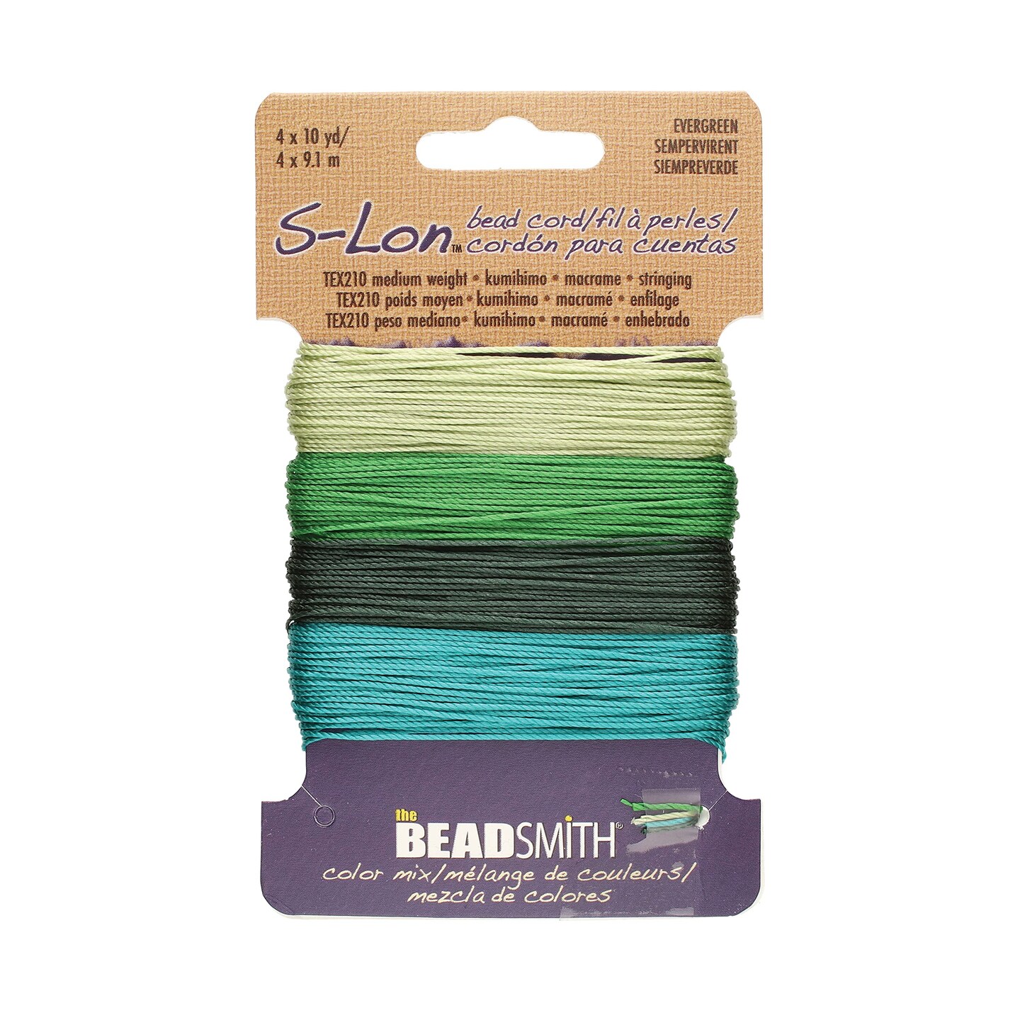 The Beadsmith S-Lon Bead Cord – .5 mm Twisted Nylon Cord for Stringing, TEX210