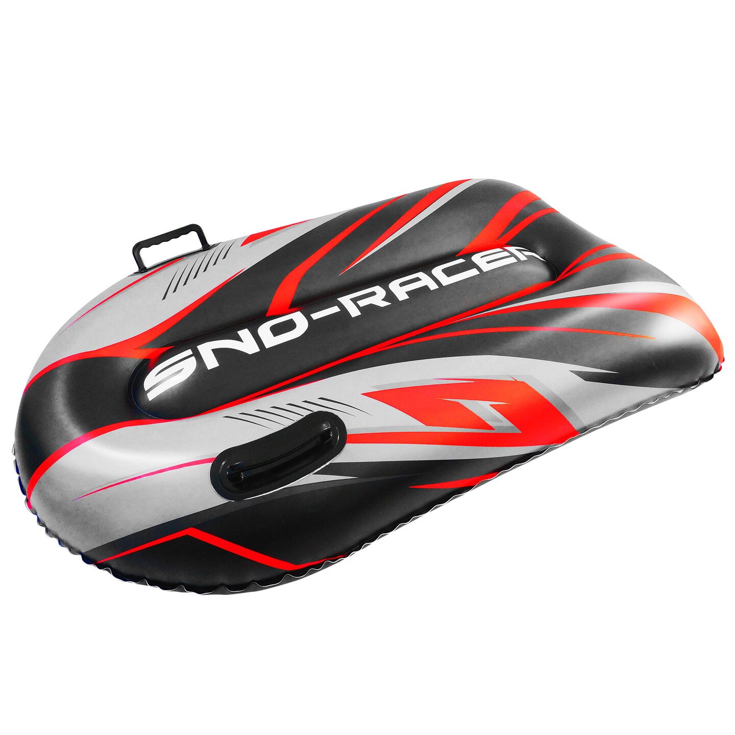 CocoNut Outdoor: Red Twister Toboggan Snow Sled - 48x31&#x22; Blue-Black-White - Winter Inflatable, Cold Resistant PVC, 200lb Cap, Kids-Teens-Adults 8+