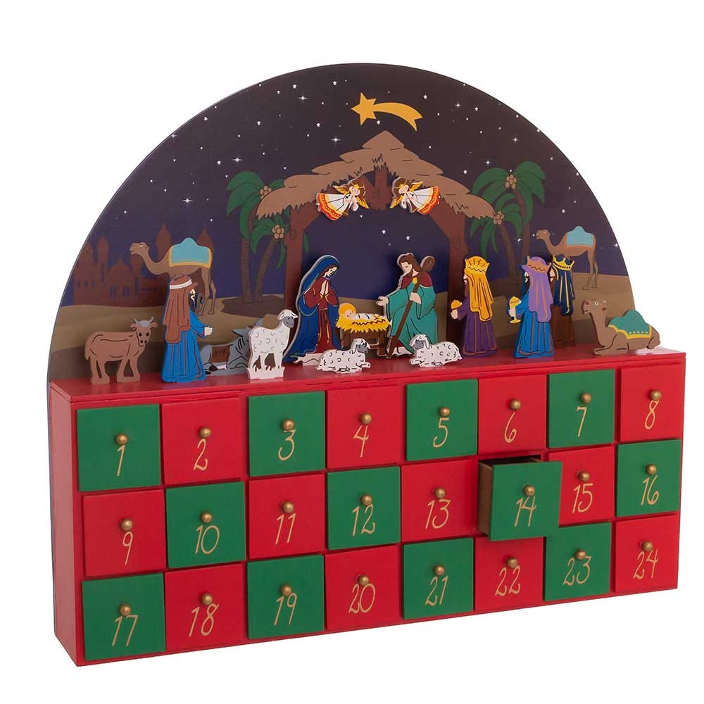Kurt Adler Wooden Nativity Advent Calendar