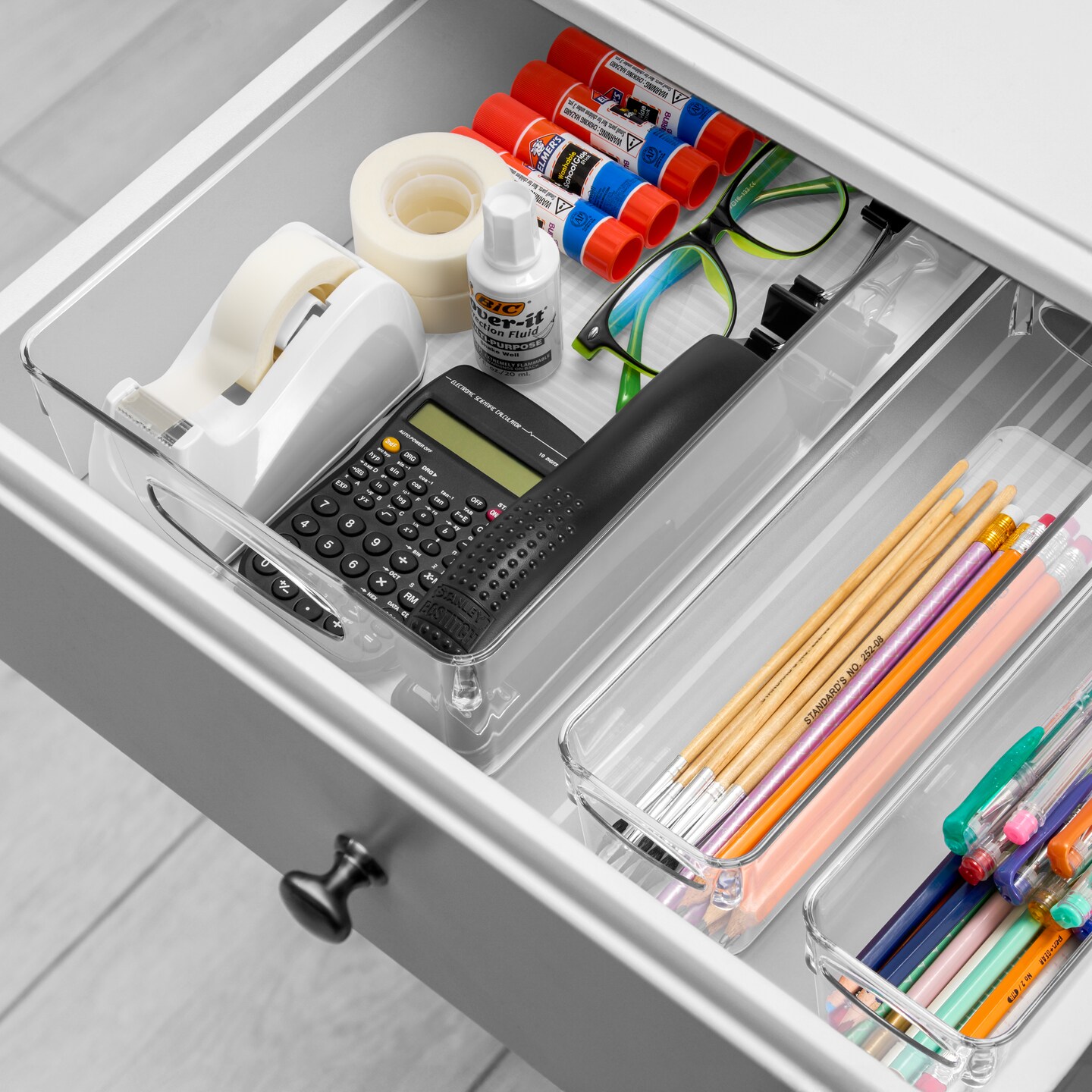 Sorbus 10 Pack Clear Plastic Storage Bins for Shelves with Handle