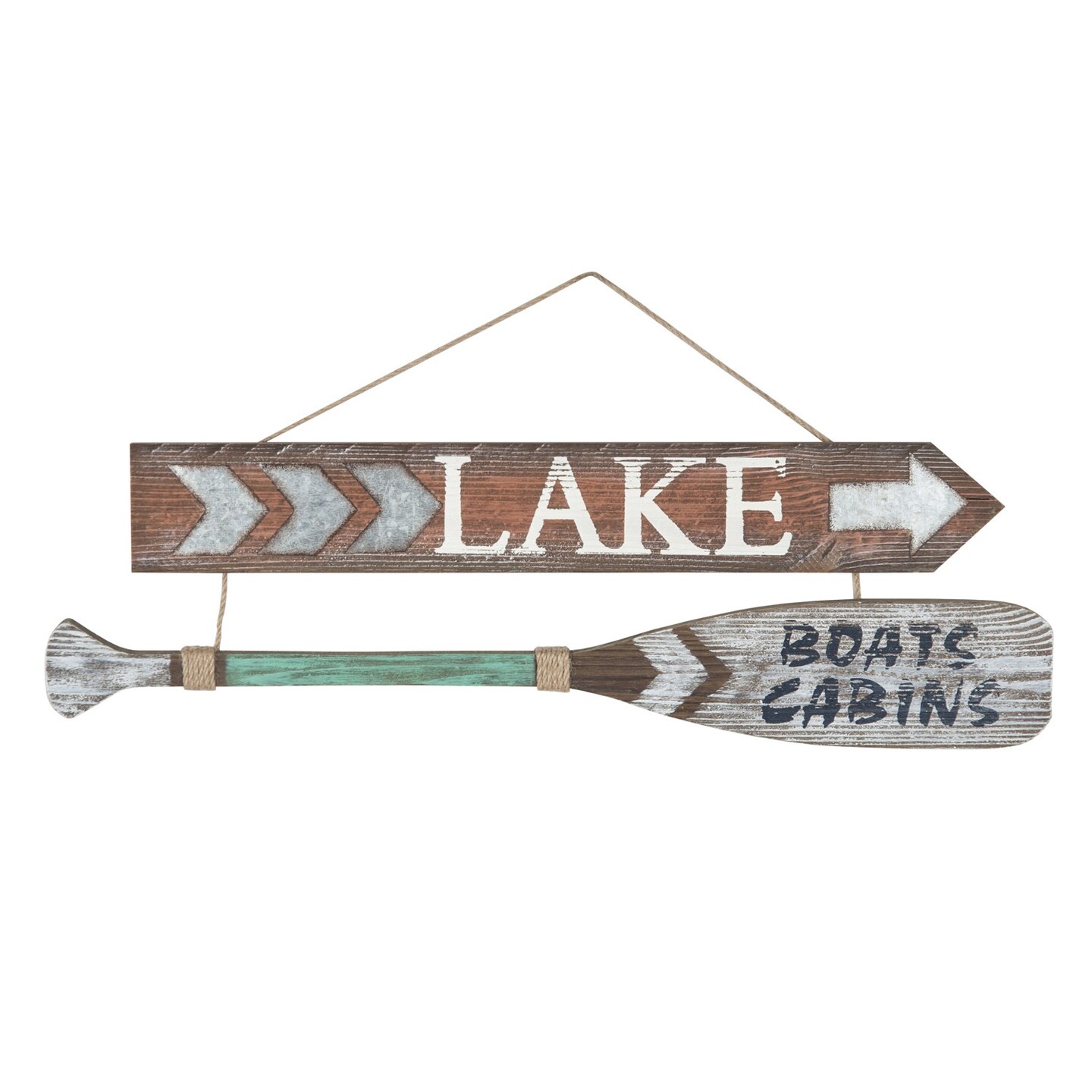 Lake Arrow &#x26; Oar Sign 23.25 x 0.5 x 3.375 Inches.
