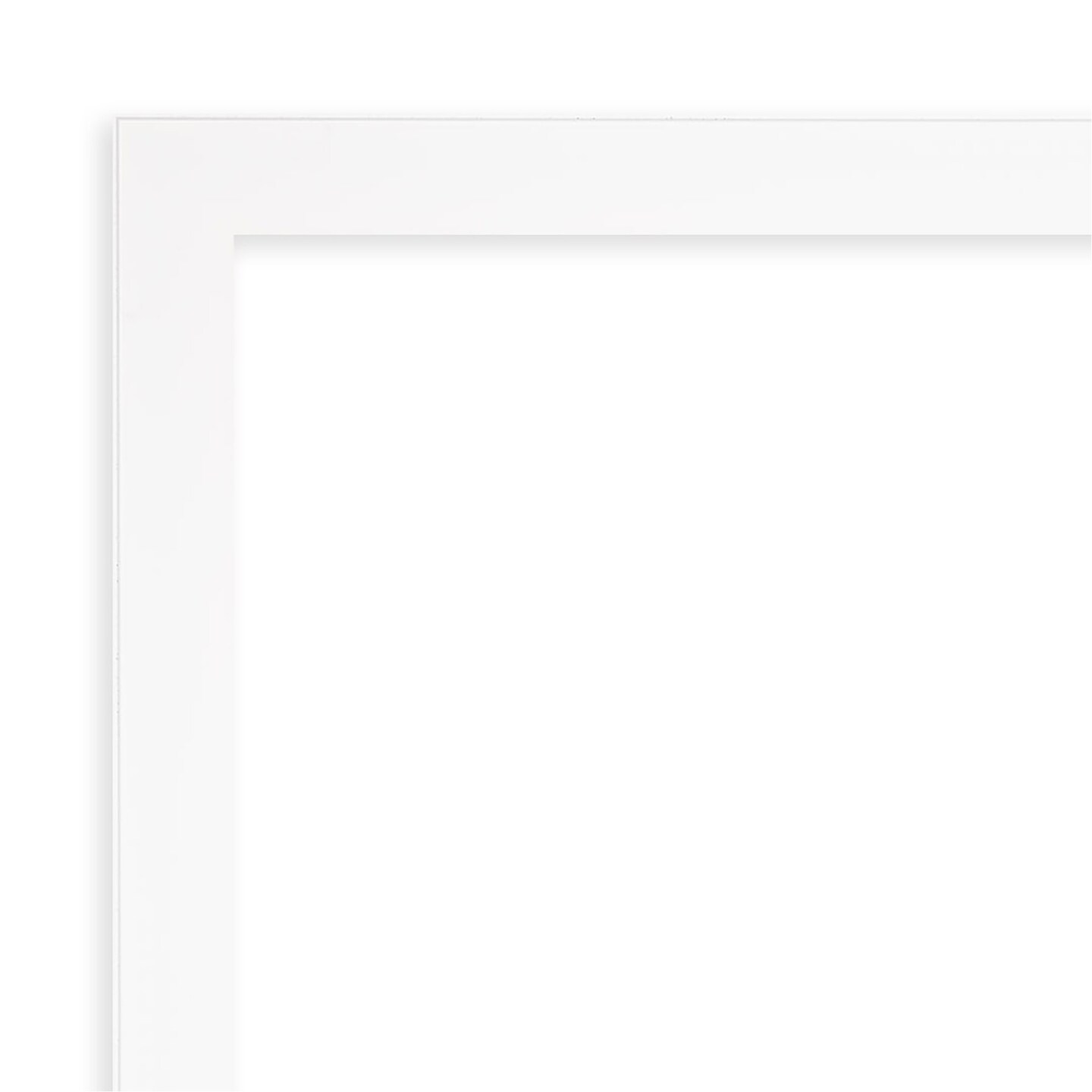 Amanti Art Mirror Makeover Bathroom Mirror Frame Border Kit - Fully Assembled Peel and Stick Frame - Mirror NOT Included - Cabinet White Narrow Trim