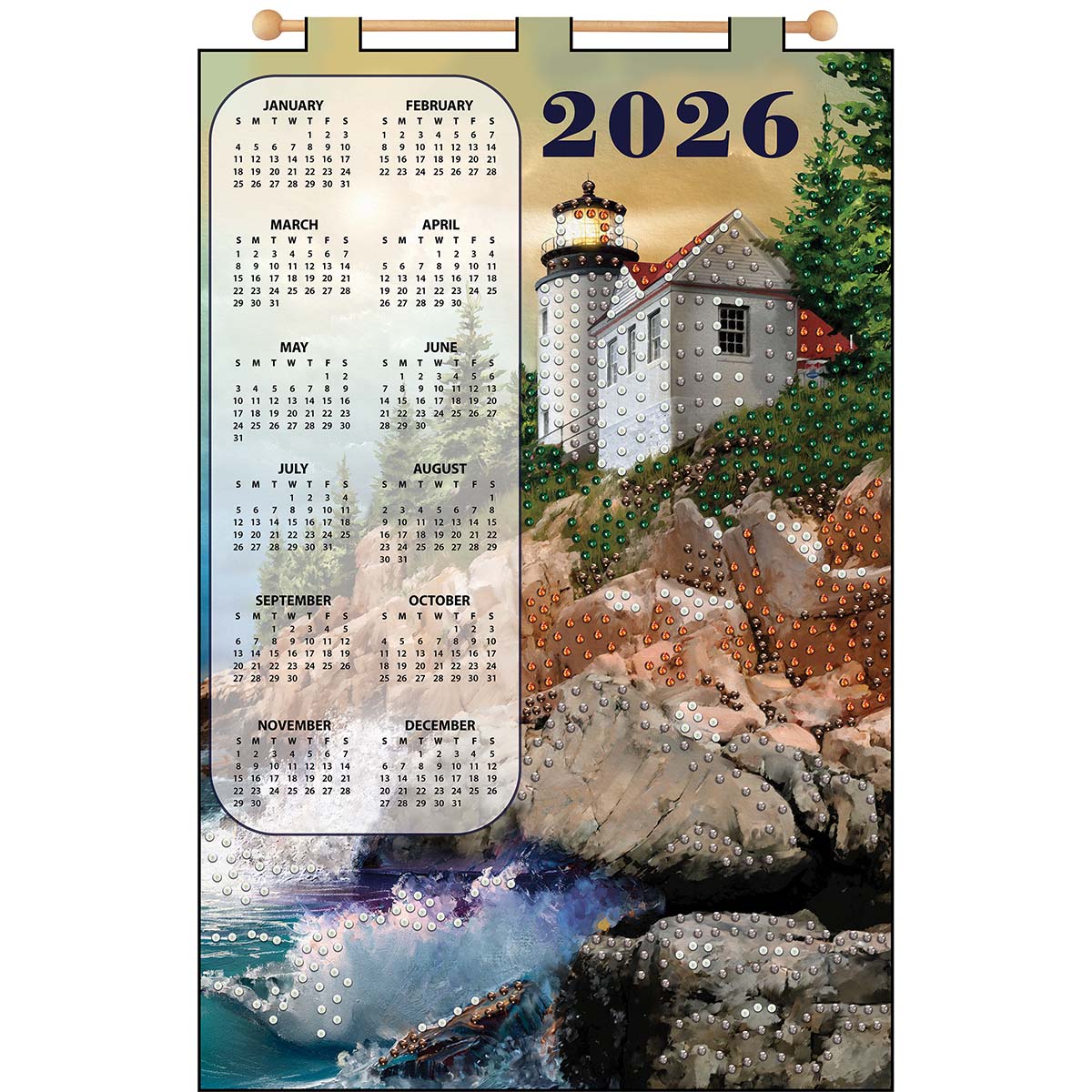 Design Works  White Lighthouse Calendar Felt &#x26; Sequin Kit