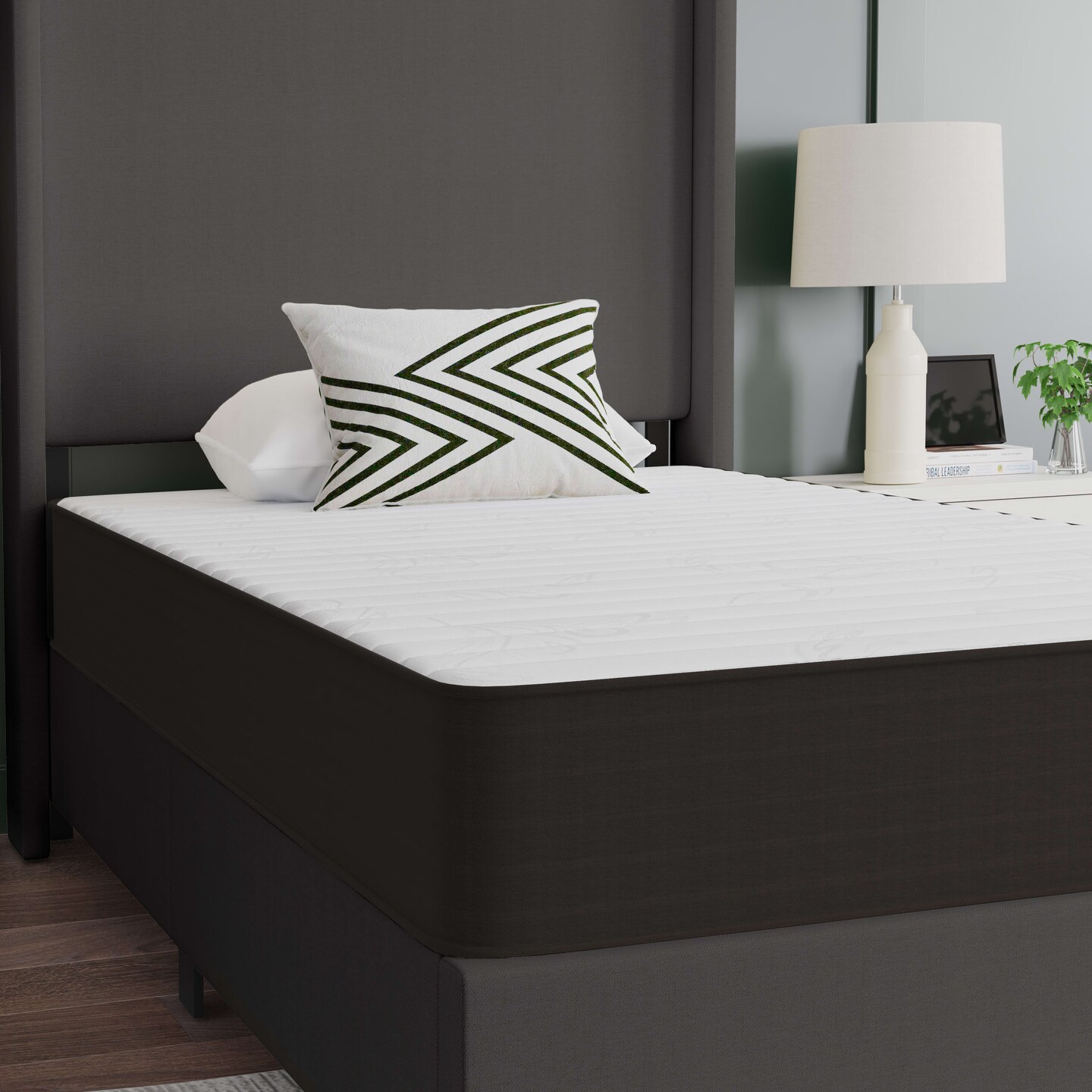 Emma and Oliver Asteria Premium ComfortMedium Firm Hybrid Innerspring Mattress in a Box with Knitted Fabric Top and CertiPUR-US Certified Foam