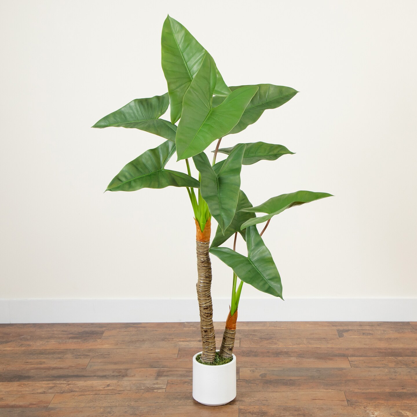 Nearly Natural Arrowhead Philodendron Artificial Plant with White Planter -  5.5', Color: Green | Michaels