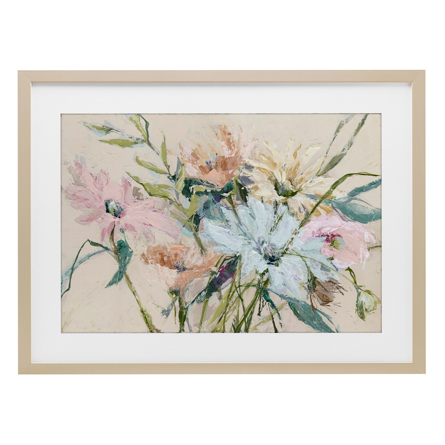 Stupell Industries Gentle Pastel Blossoms Framed Print Under Glass, design by Susan Pepe