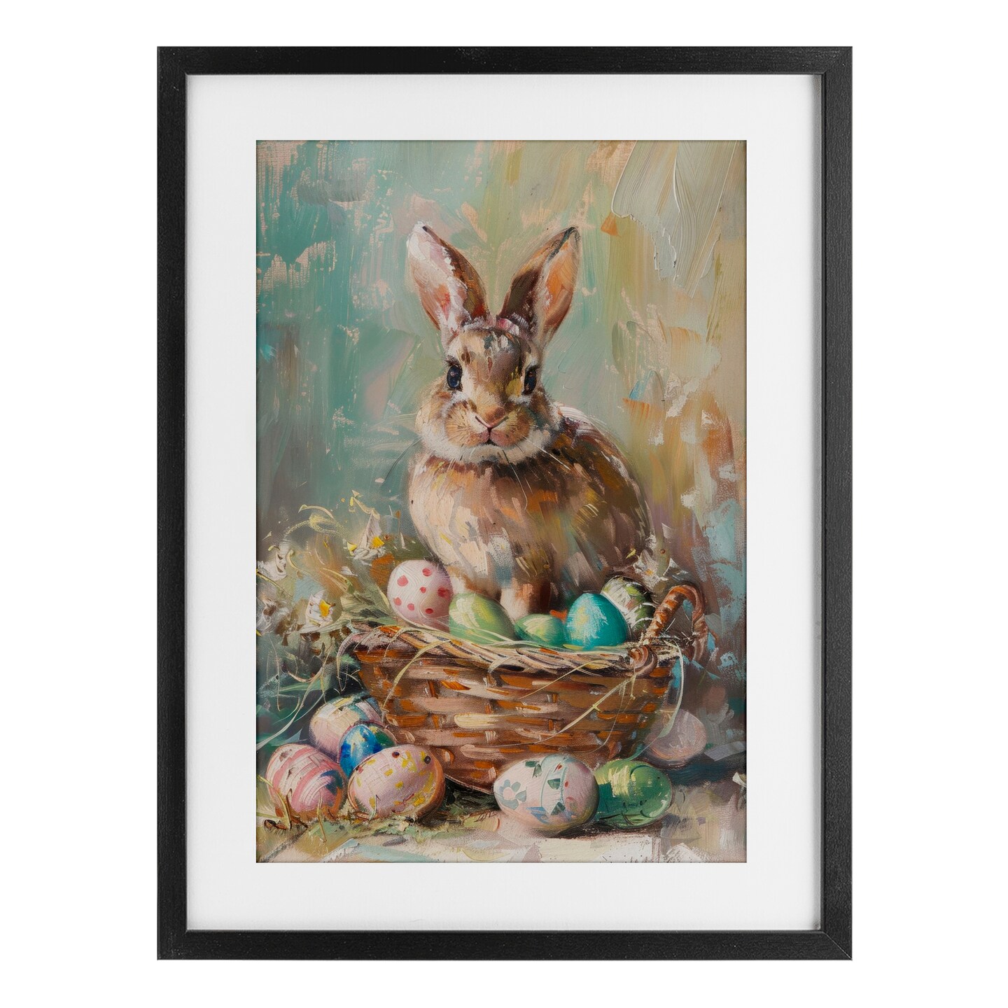 Stupell Industries Spring Easter Bunny Basket Framed Print Under Glass, design by LSR Design Studio